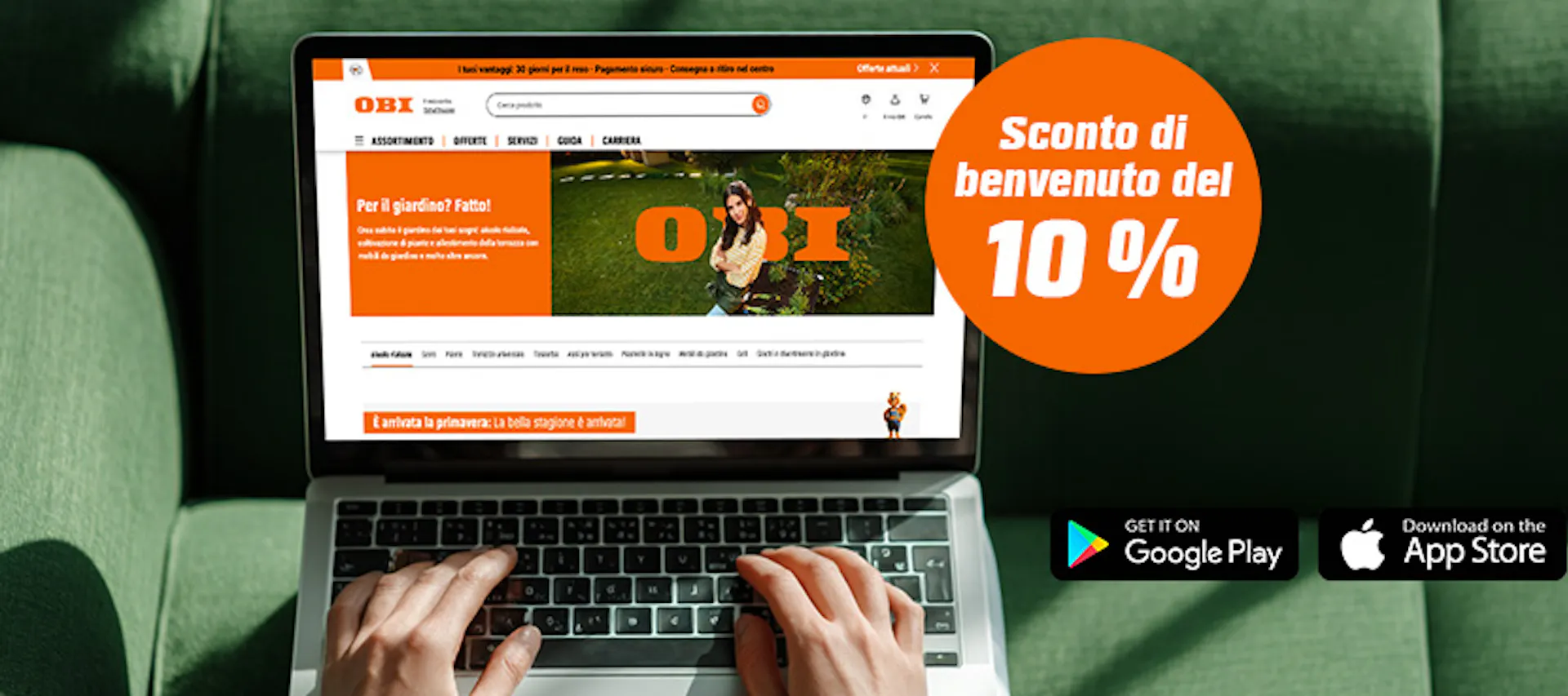 Sconto di benvenuto del 10 % su heyOBI
