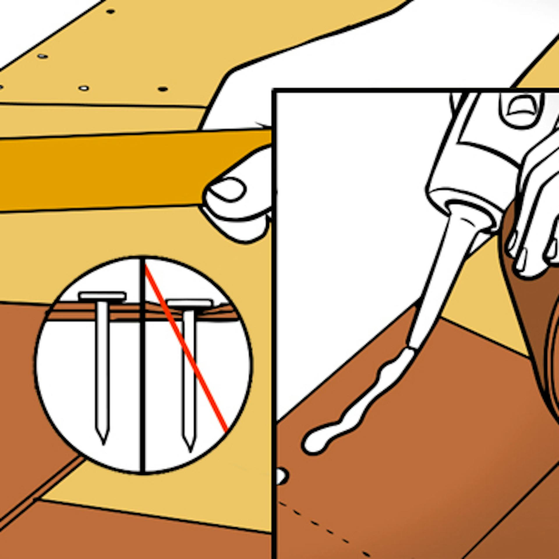 Annageln und Kleben von Bitumenschindeln.