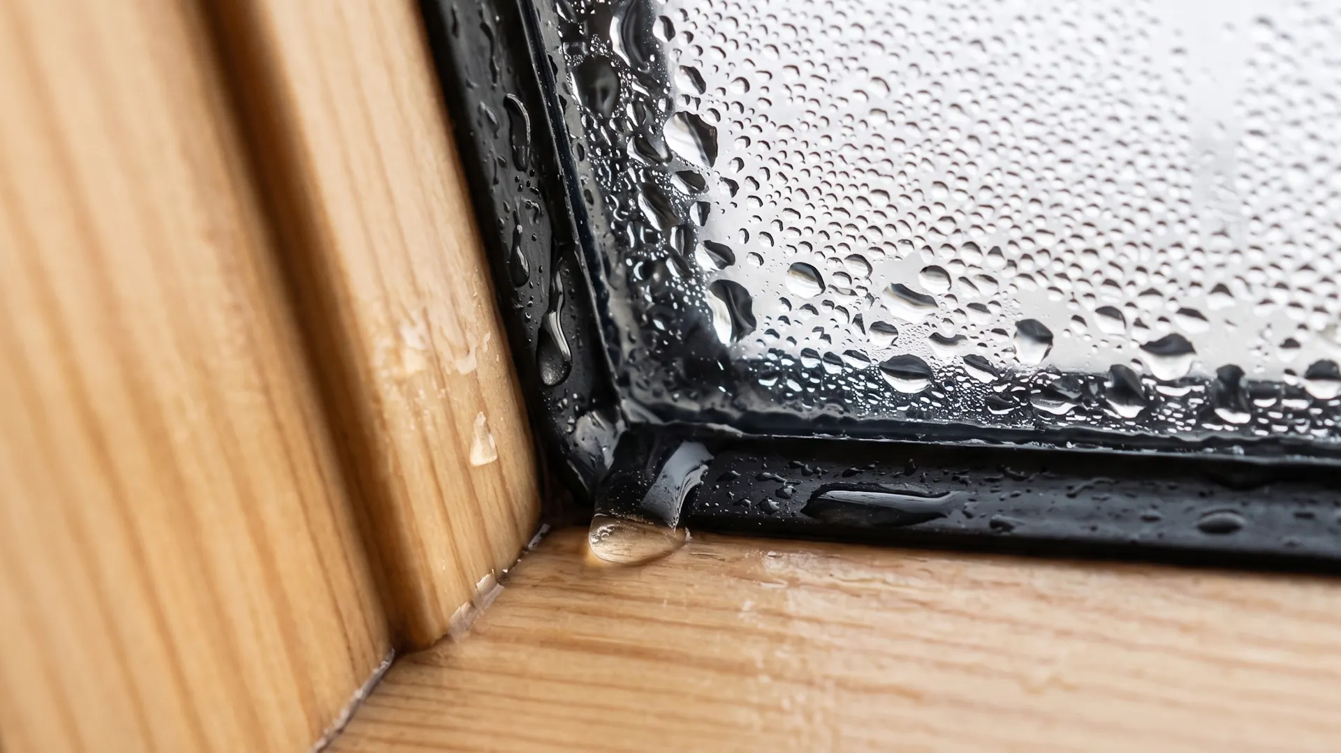 Dachfenster mit Kondenswasser in der Ecke
