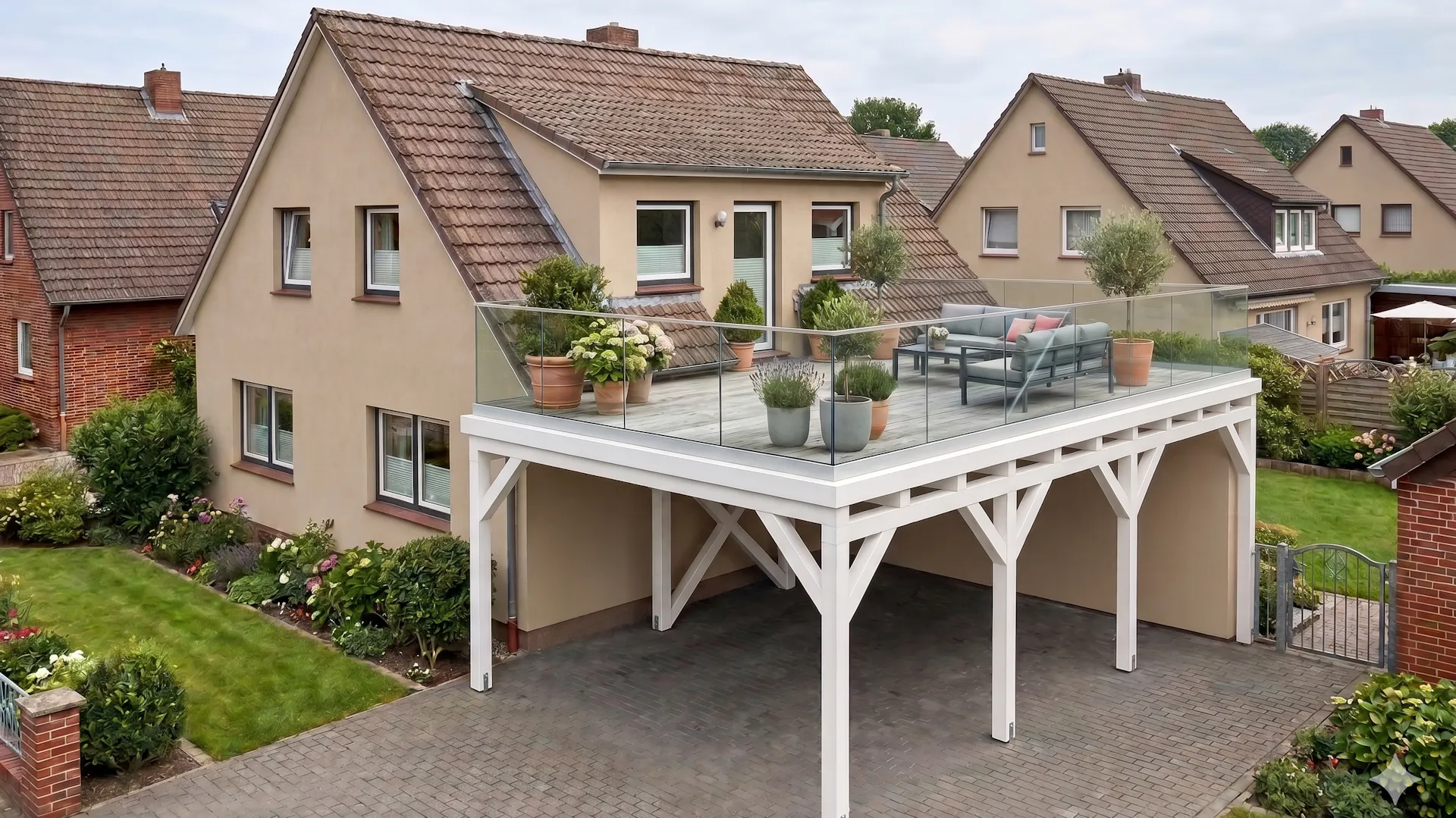 Dachterrasse auf dem Carport