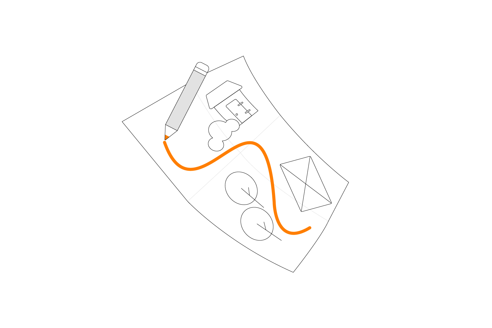 Eine Zeichnung eines Verlegeplans für ein Erdkabel