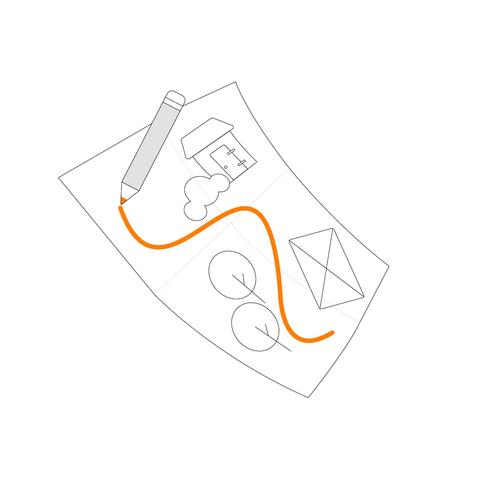 Eine Zeichnung eines Verlegeplans für ein Erdkabel