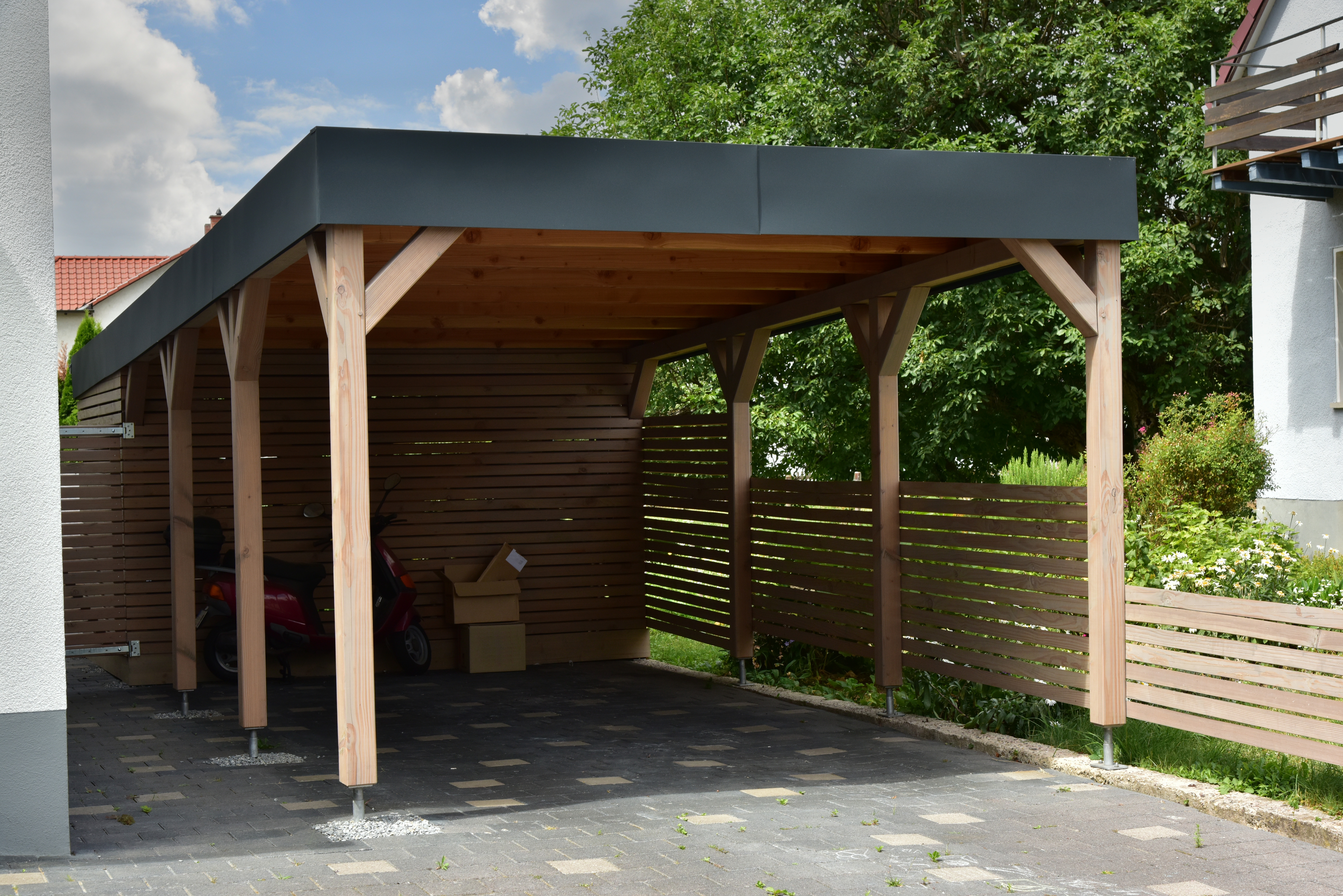 Carport mit Punktfundament