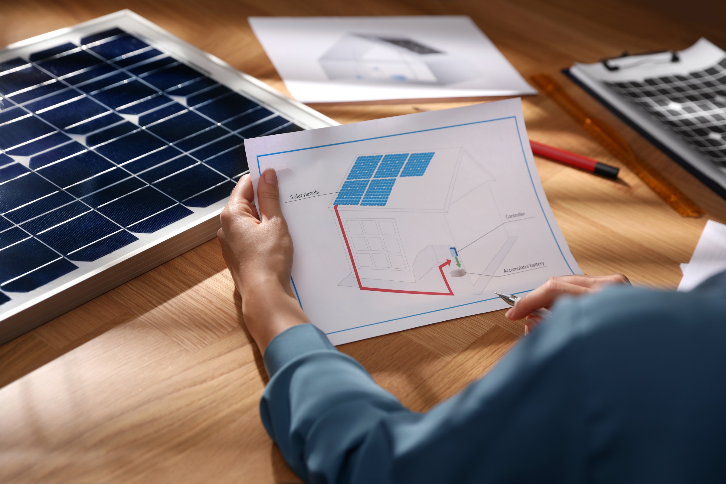 Schematische Darstellung einer PV-Anlage