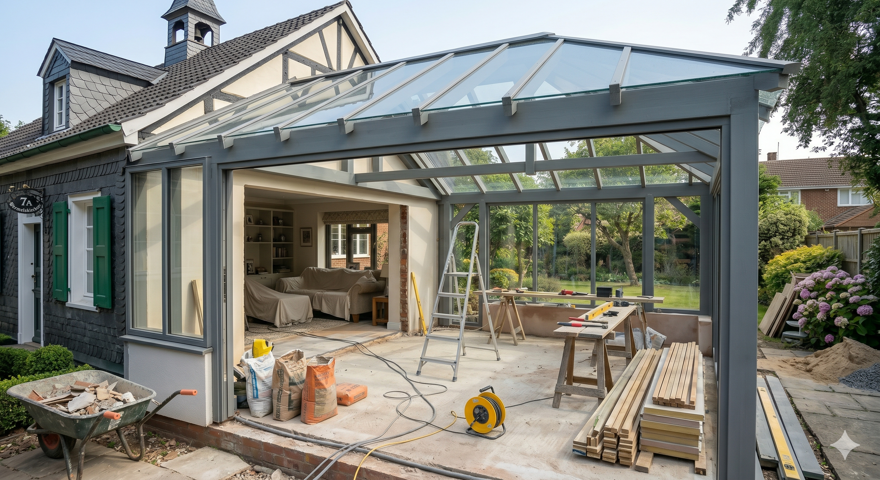 Bai eines Wintergartens