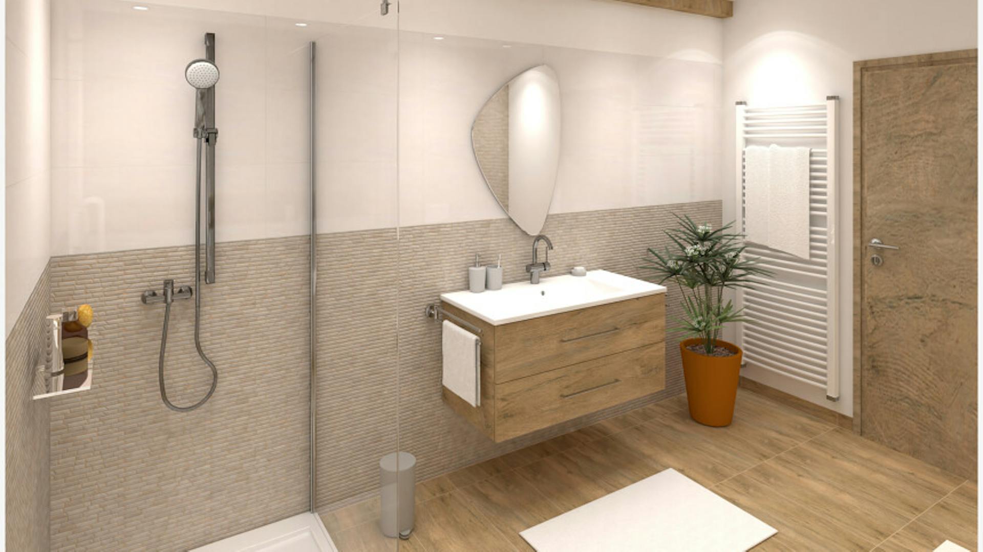 Bagno con elementi in legno