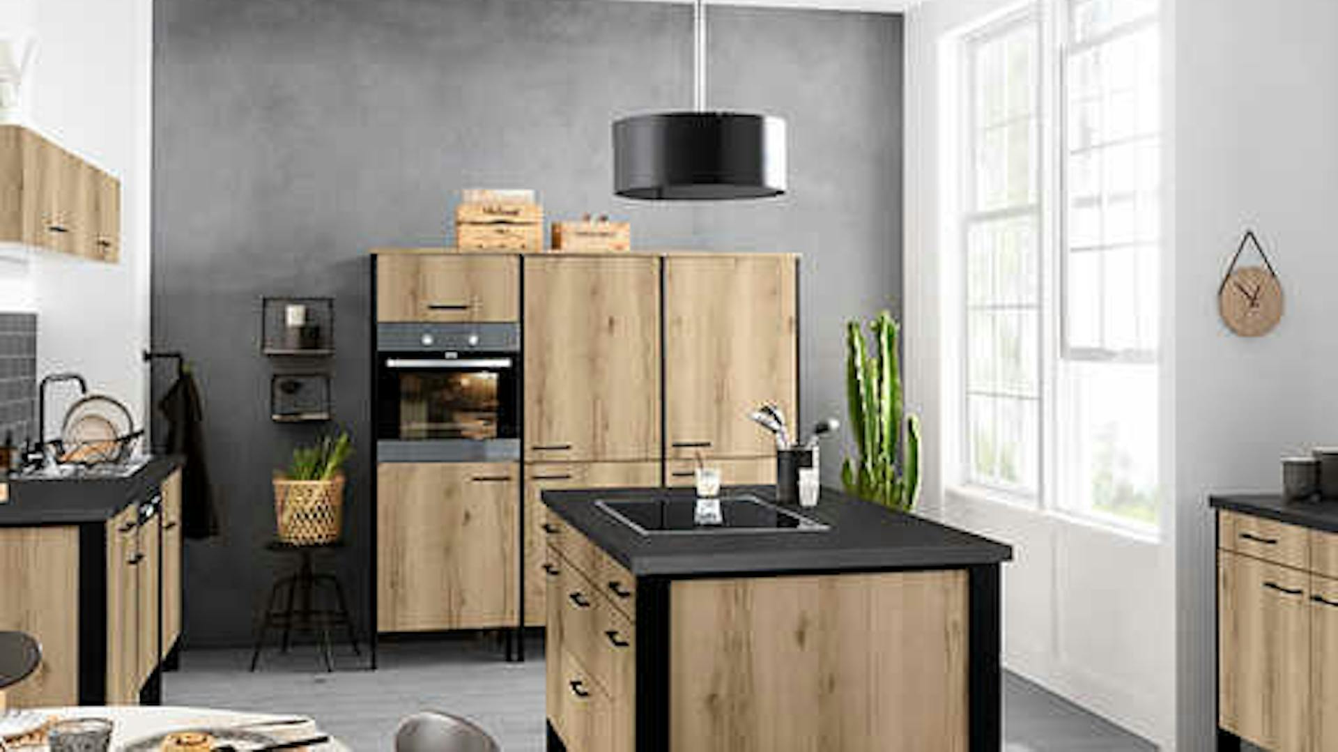 Kleine Küche im Industriestil