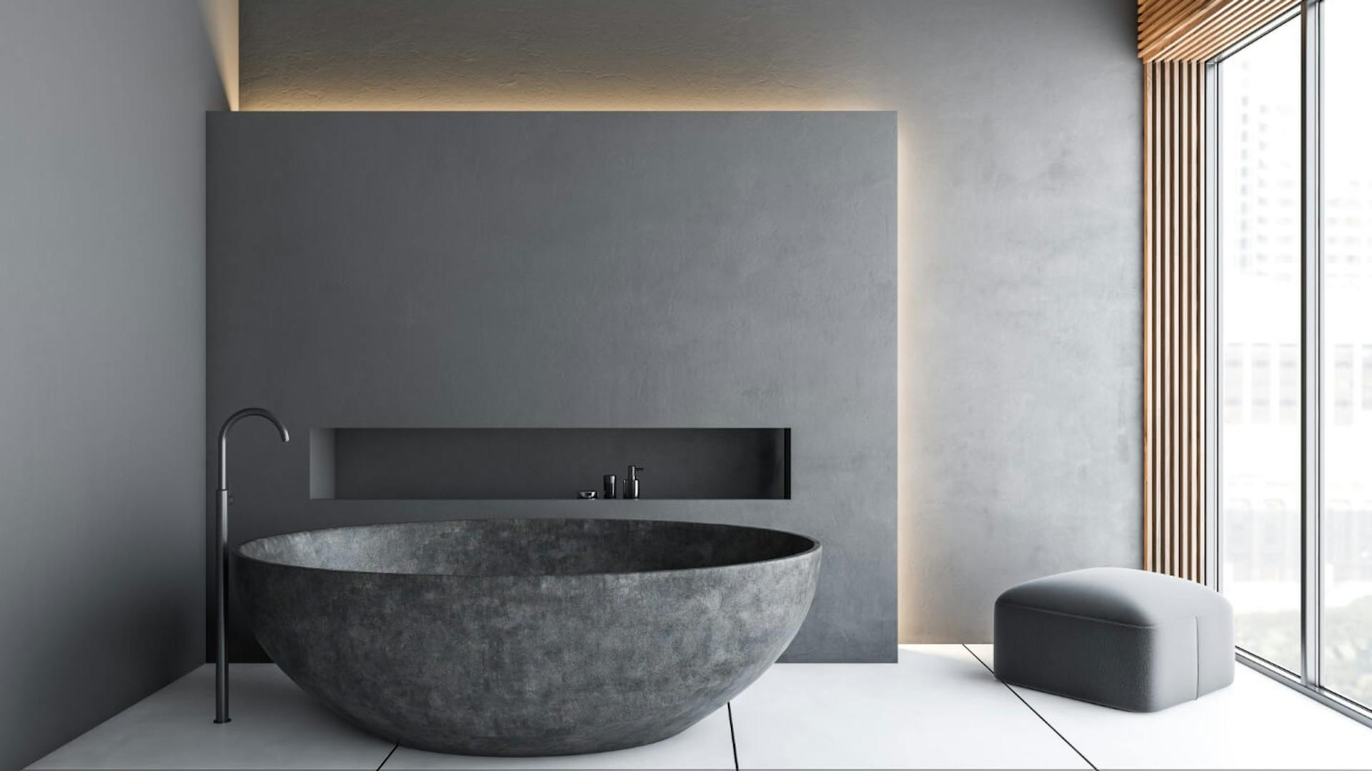 Indirekte Beleuchtung im Badezimmer.