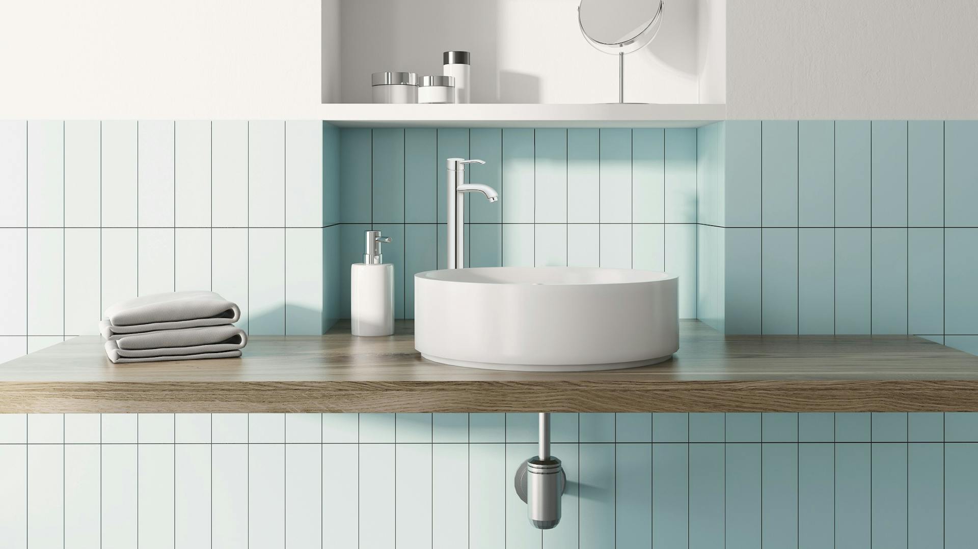 Waschbecken mit Siphon