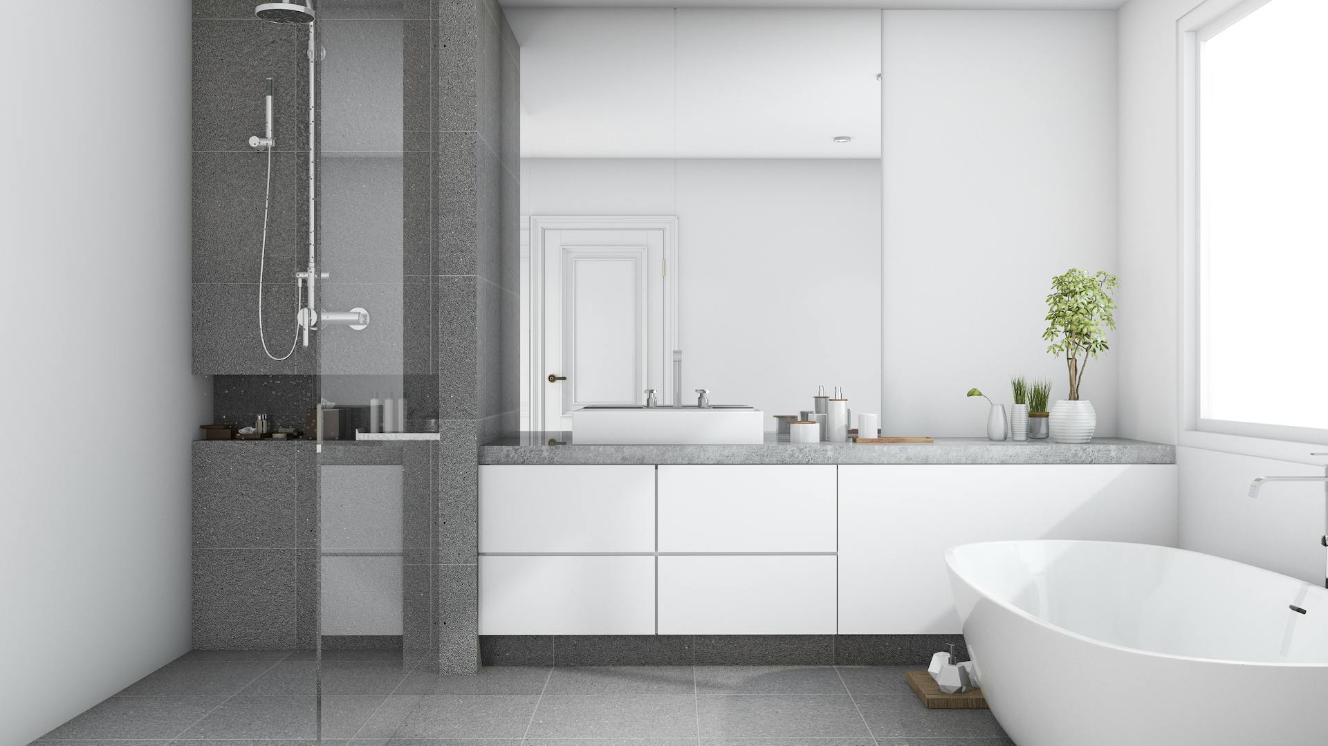 Walk-in zuhanyzó egy modern fürdőszobában