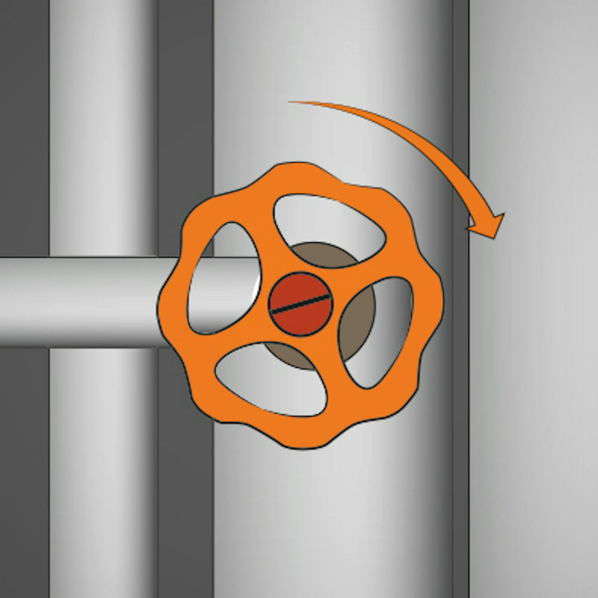 Der Haupthahn, um das Wasser abzudrehen