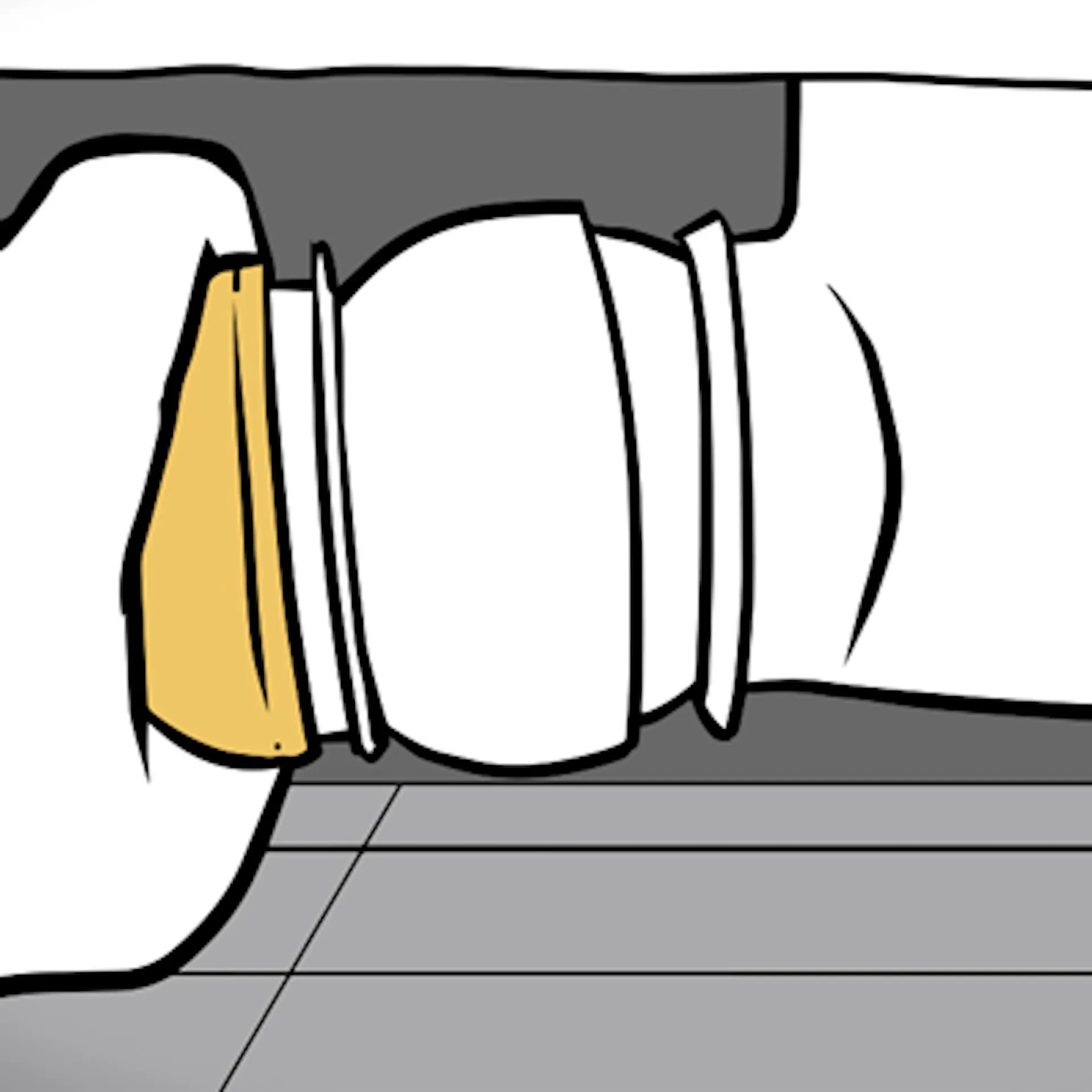 A barkácsoló csatlakoztatja a tálca lefolyóját a zuhanytálcához.