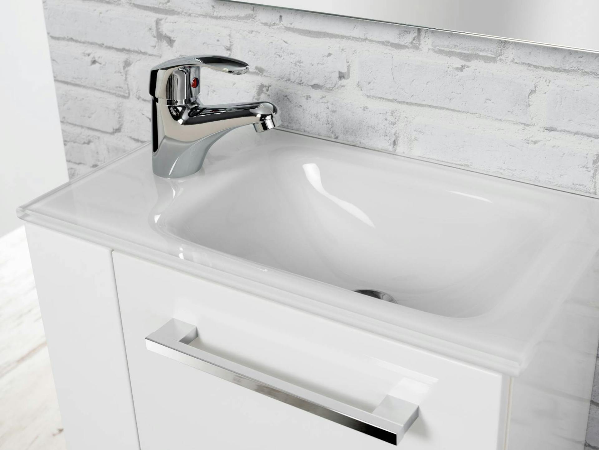 Seitlich montierbares Waschbecken