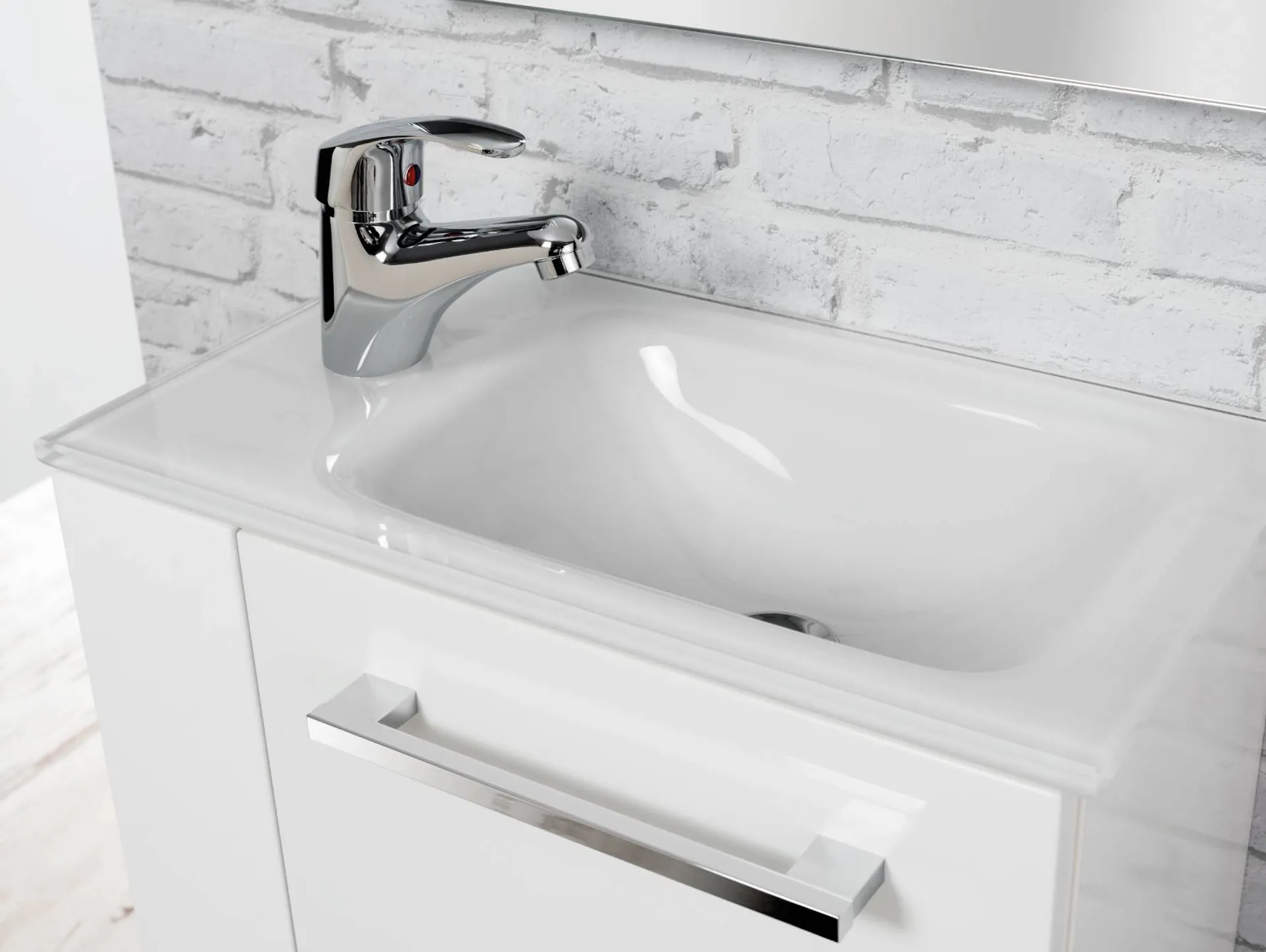Seitlich montierbares Waschbecken