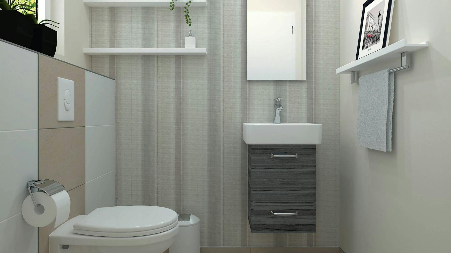 Kis fürdőszoba tervezés ötletek helytakarékos szaniterekkel