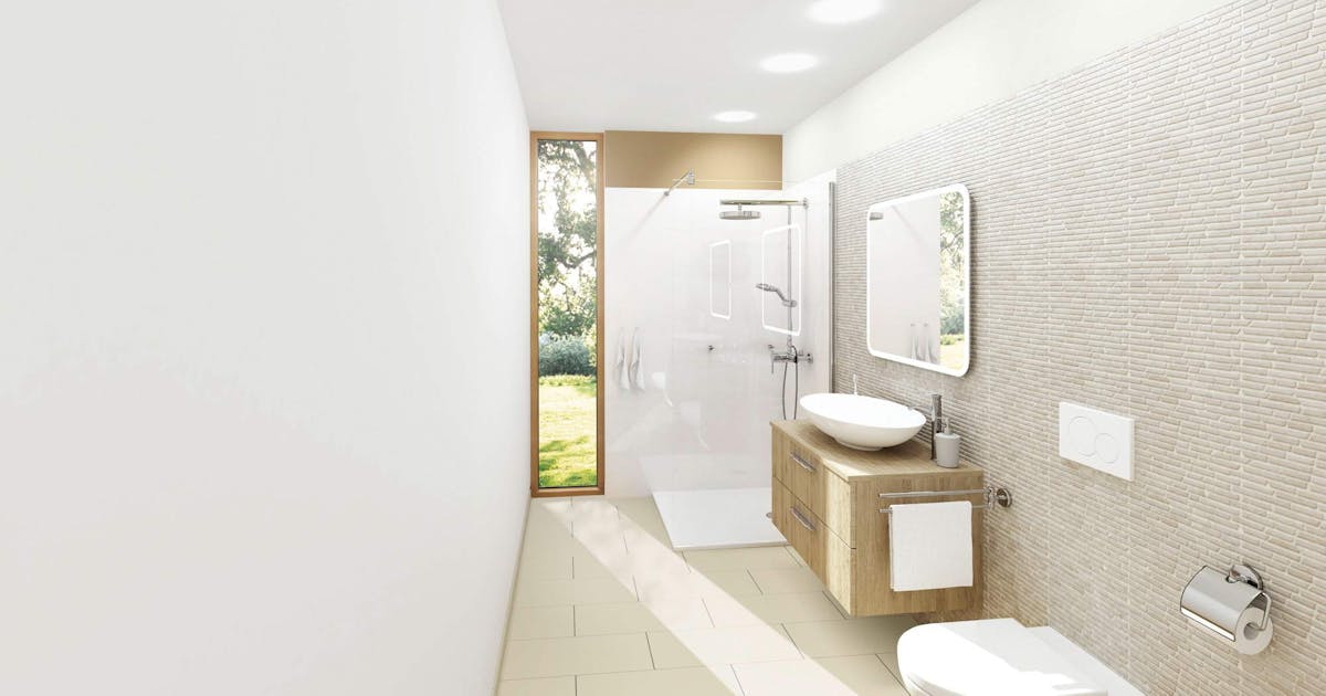 Schmales kleines Bad mit Dusche gestalten: Maximale Raumausnutzung () Schmales kleines Bad mit Dusche gestalten: Maximale Raumausnutzung