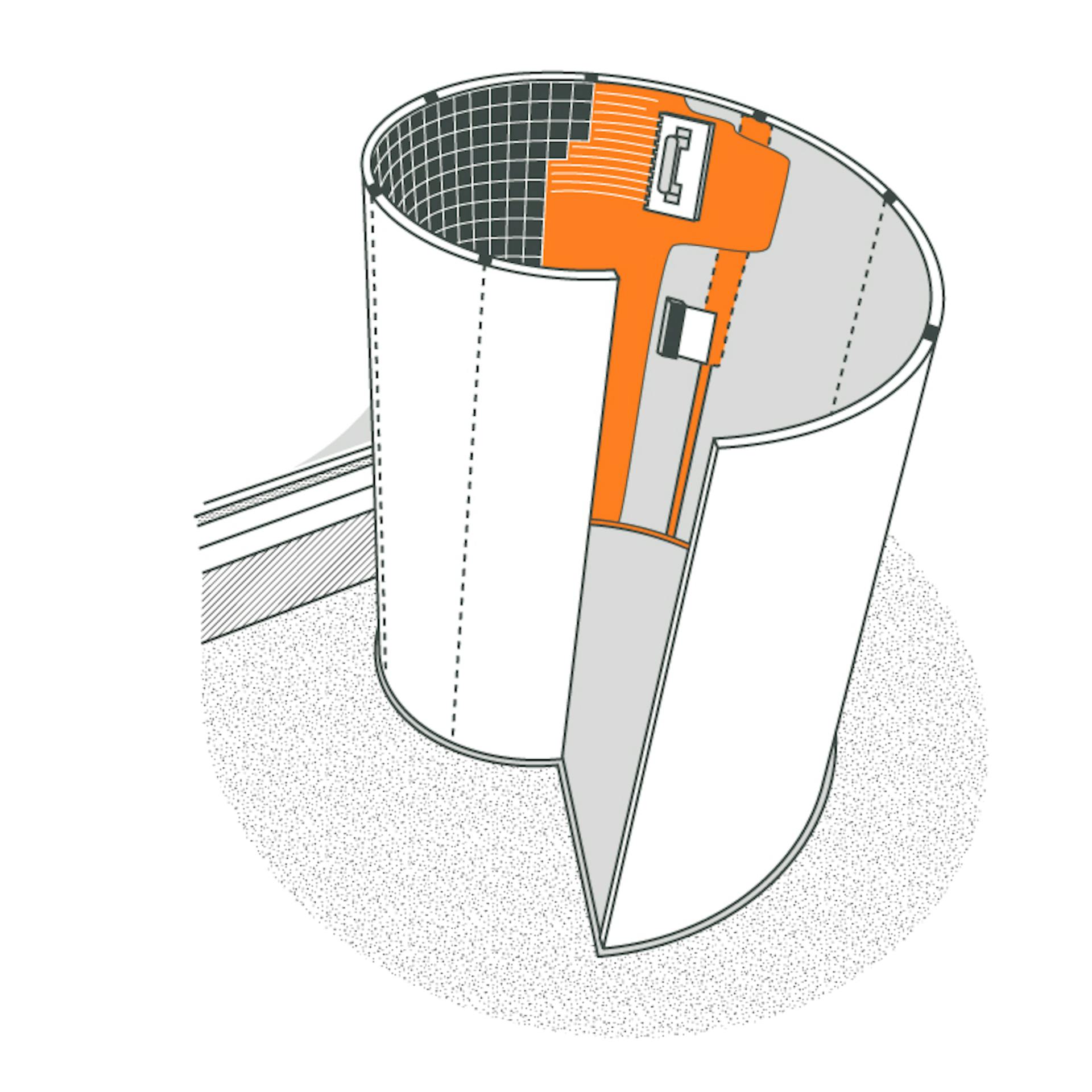 Schneckendusche spachteln und fliesen.