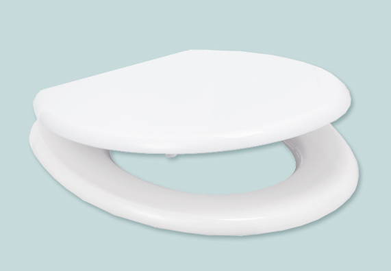 Weißer Toilettendeckel mit Absenkautomatik