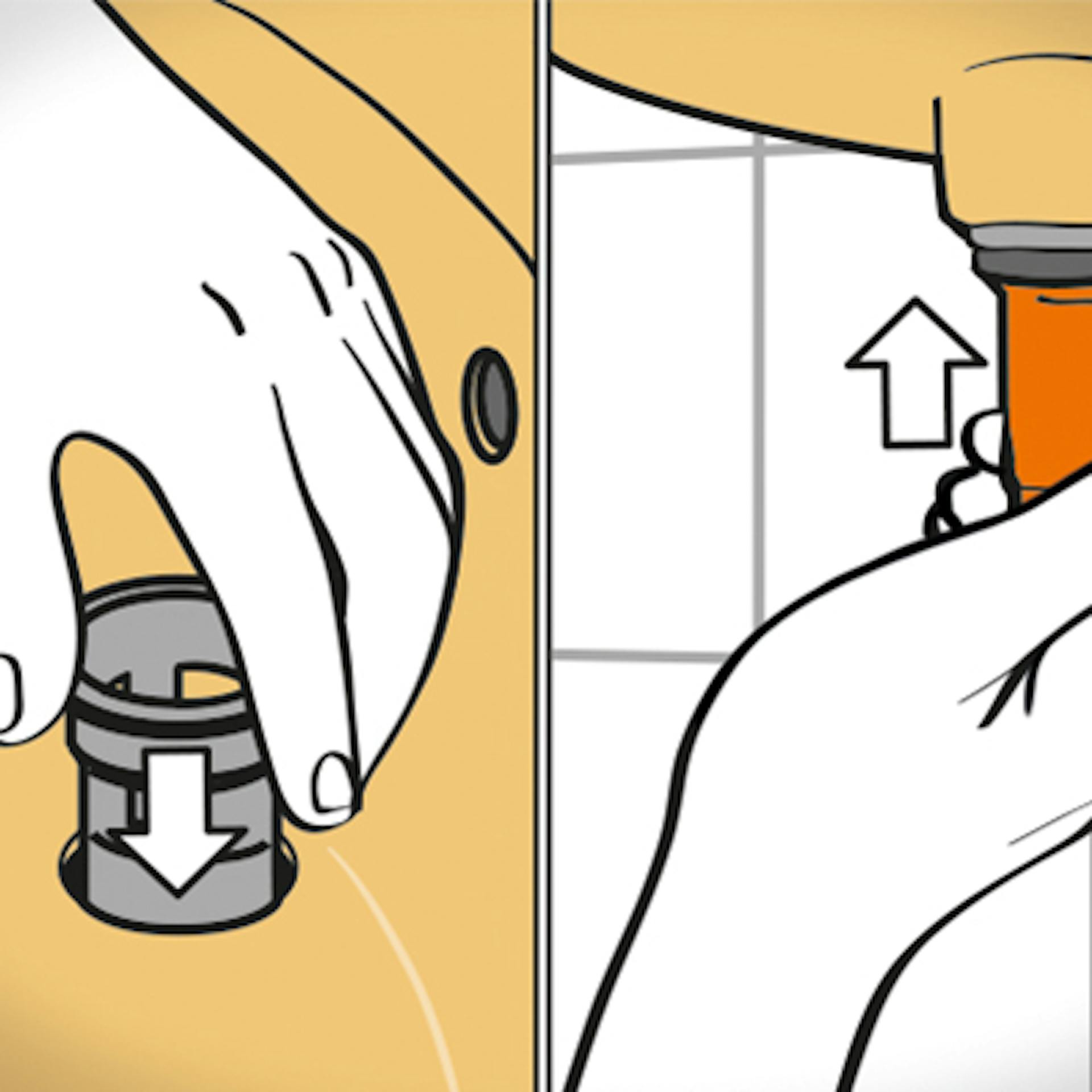 Skizze zum Montieren von Formring und Ventilunterteil an Waschbecken