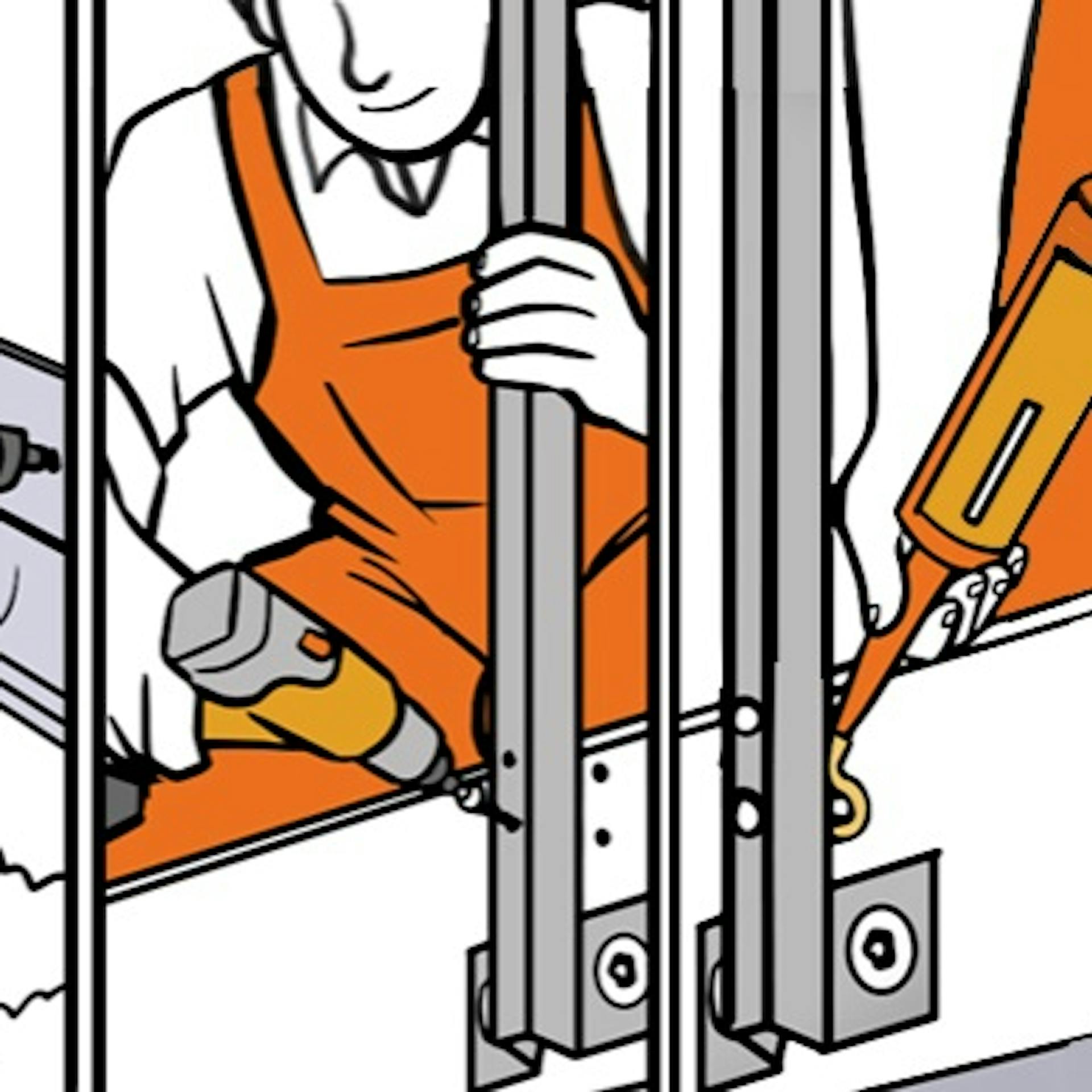 Heimwerker demontiert Anbauteile vom Balkon vor der Abdichtung.