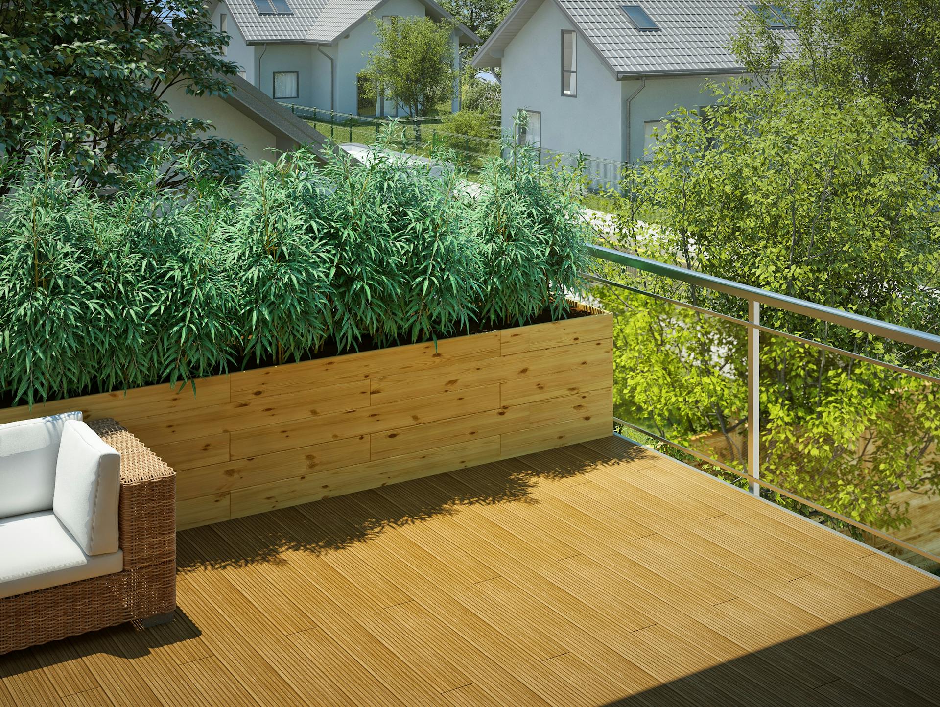 Bambus ako protipohľadová ochrana na balkóne