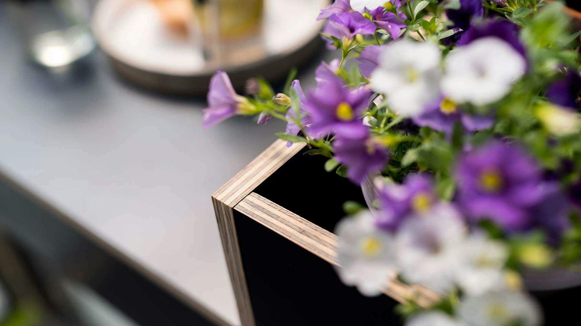 Balkonbar Barbara Detailaufnahme des Blumenkastens