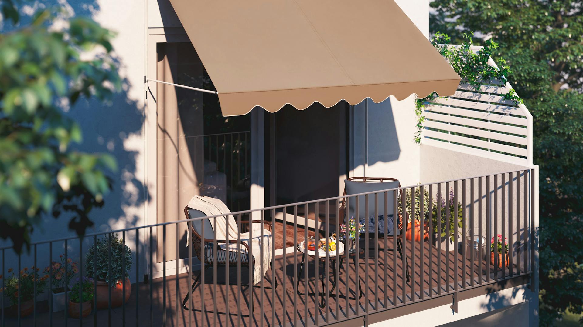 Balkon mit Sichtschutz
