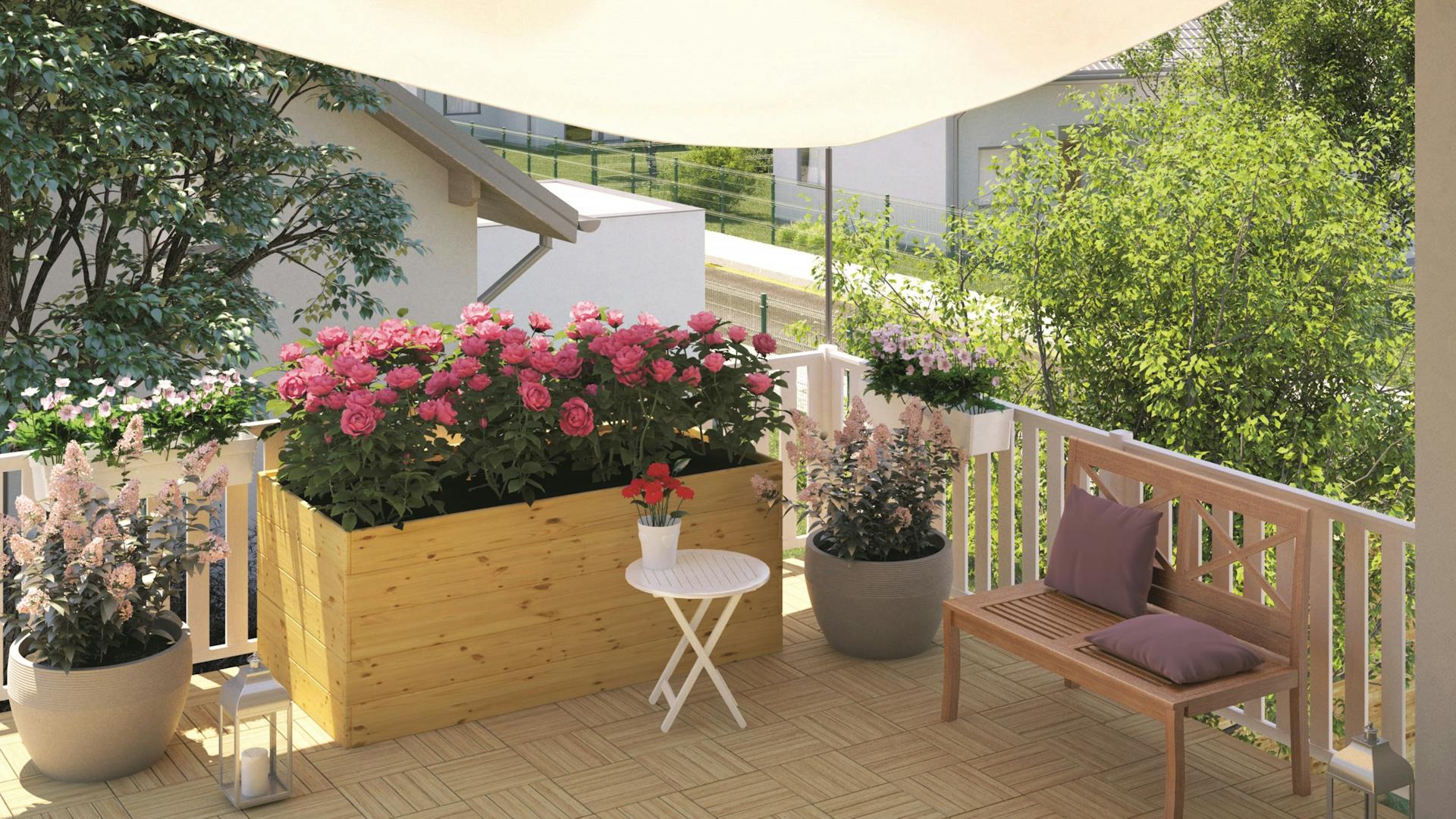 Frisch gepflanzter Baum im Beet