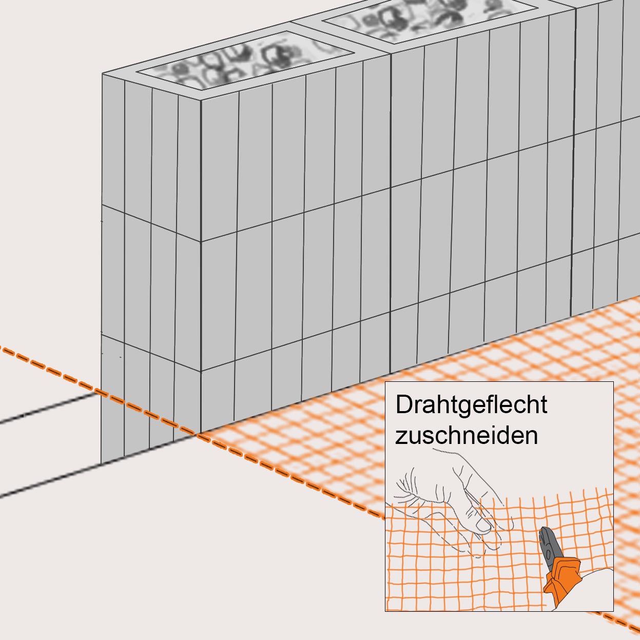 Drahtgeflecht in Gabionen-Hochbeet