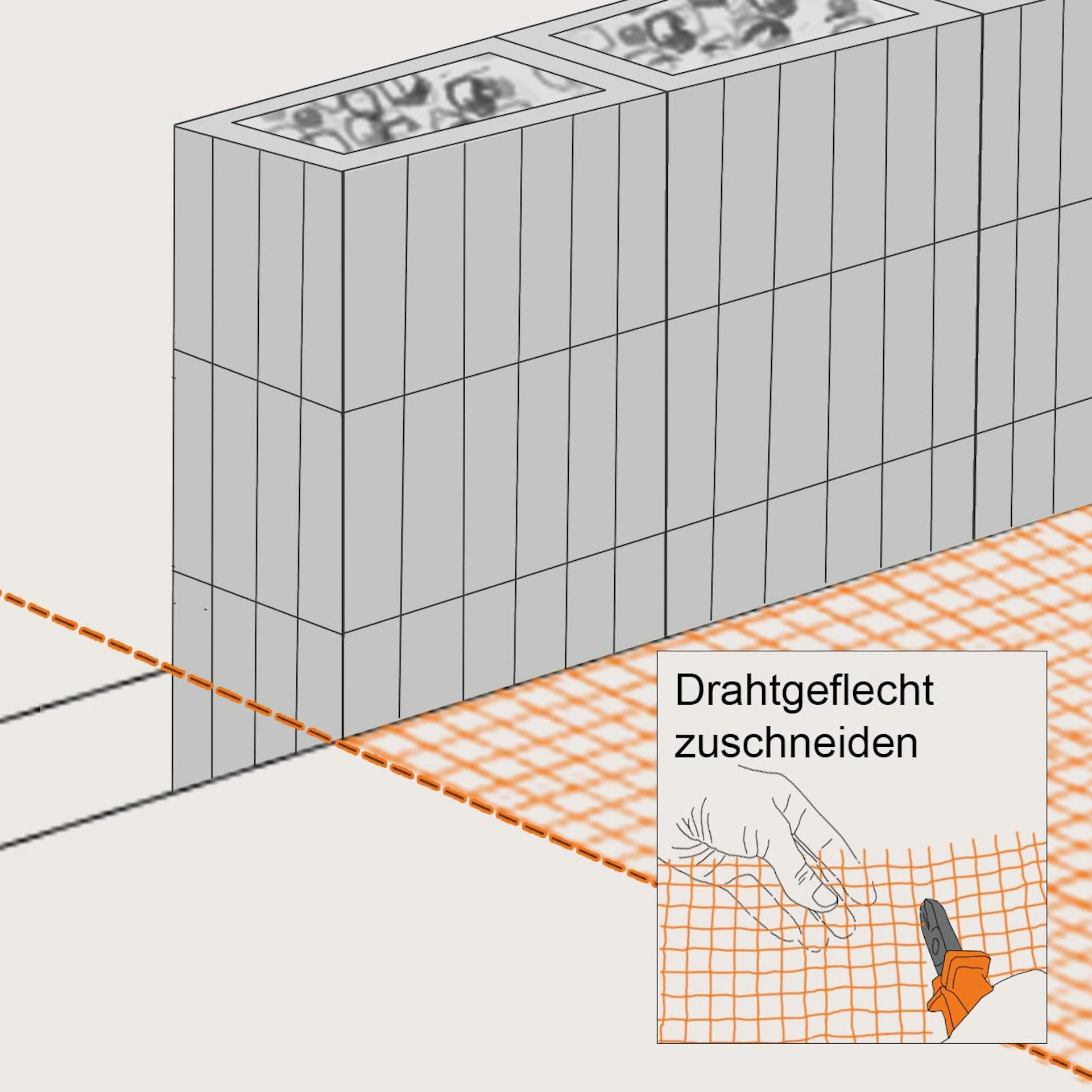 Drahtgeflecht in Gabionen-Hochbeet