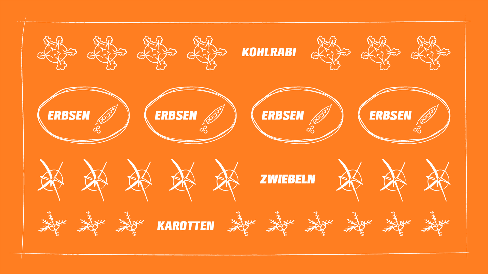 Übersichtsgrafik wie Kohlrabi, Erbsen, Zwiebeln und Karotten zusammen angepflanzt werden können