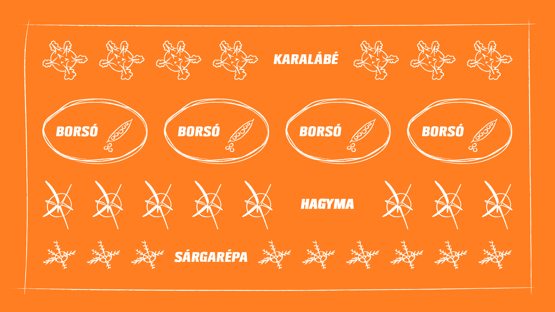 Áttekintő ábra a karalábé, a borsó, a hagyma és a sárgarépa együttes ültetéséről