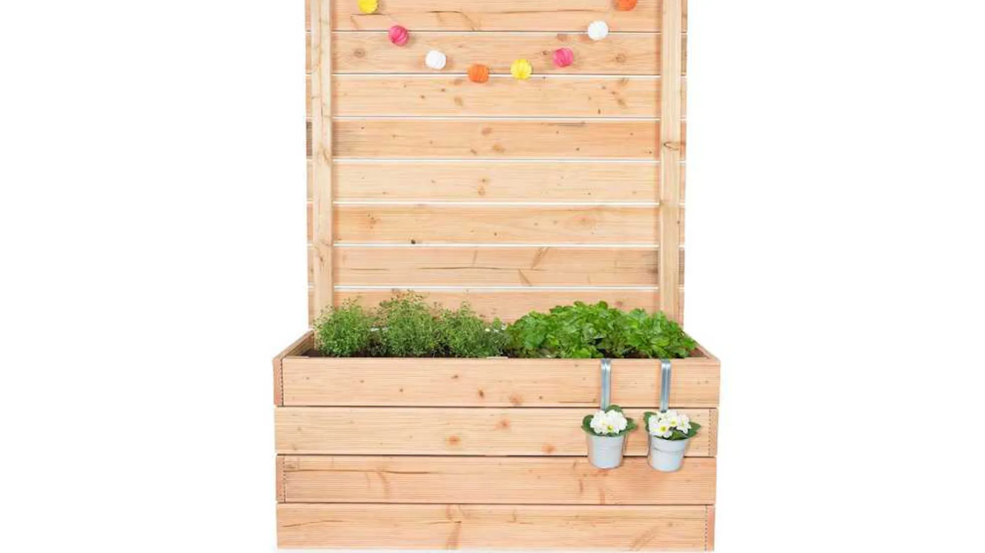 Hochbeet Alfred mit Sichtschutz frontal