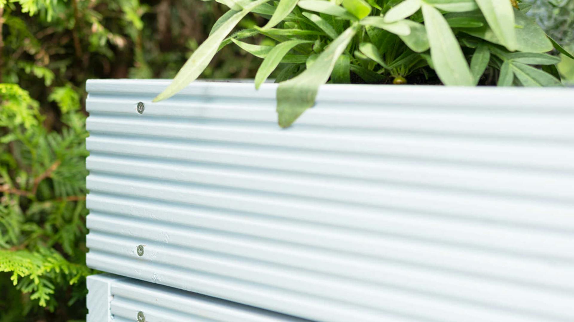 Detail Hochbeet Alfred mit Sisalseil.