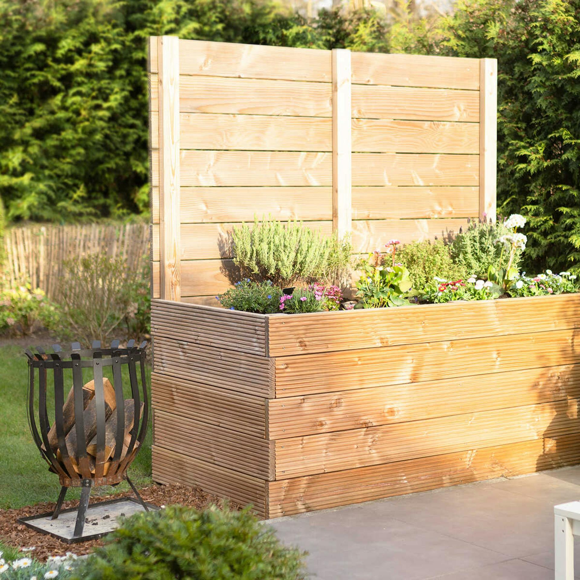 Hochbeet Alfred mit Sichtschutz