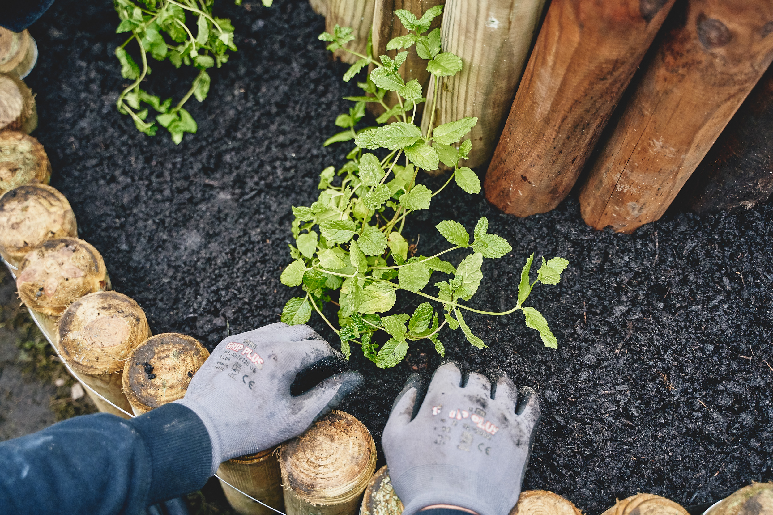 Kräuterschnecke aus Holz bauen Anleitung mit Video OBI