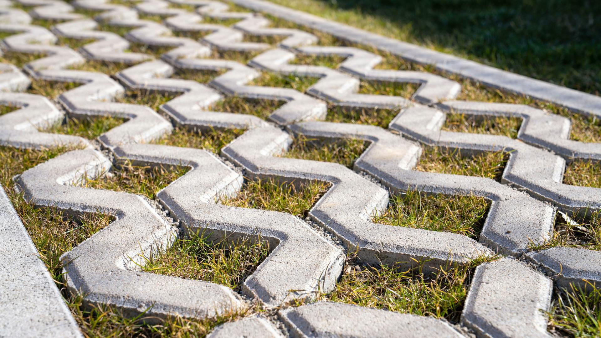 Bewachsene Rasengittersteine
