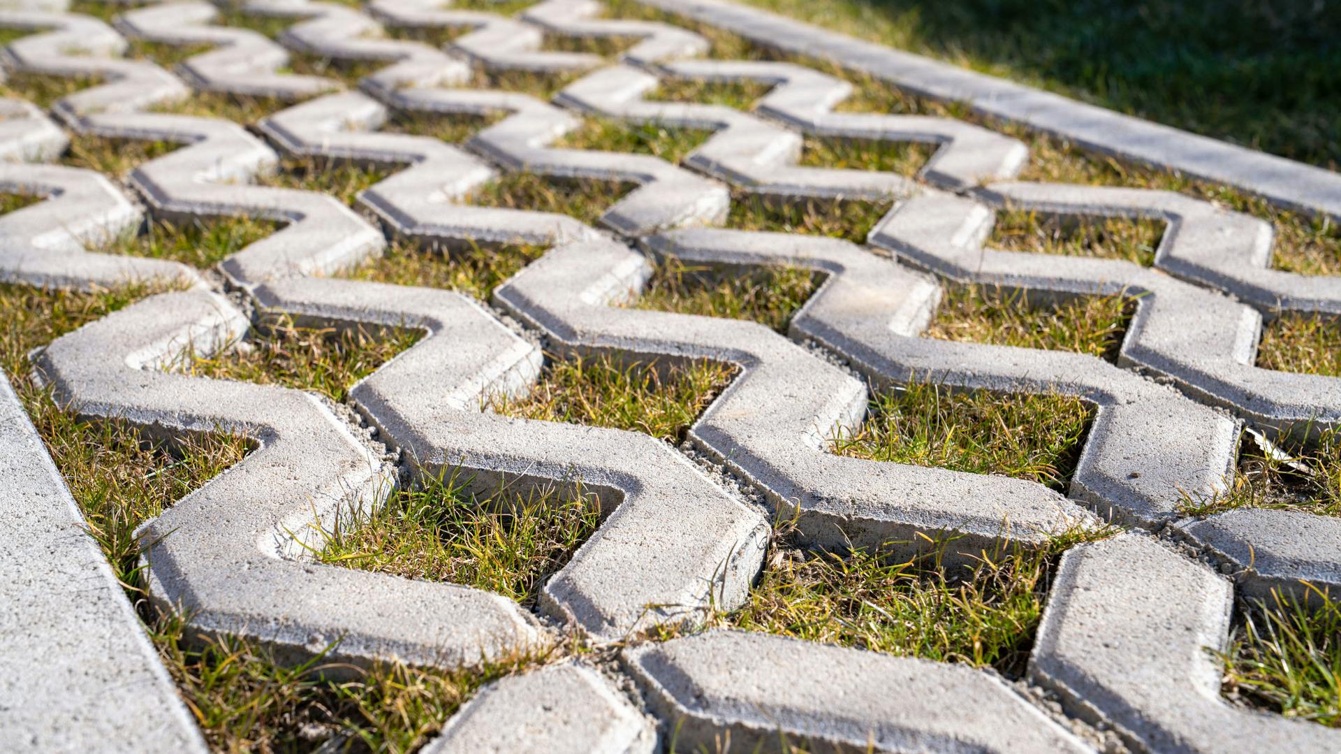 Rasengittersteine mit Gras