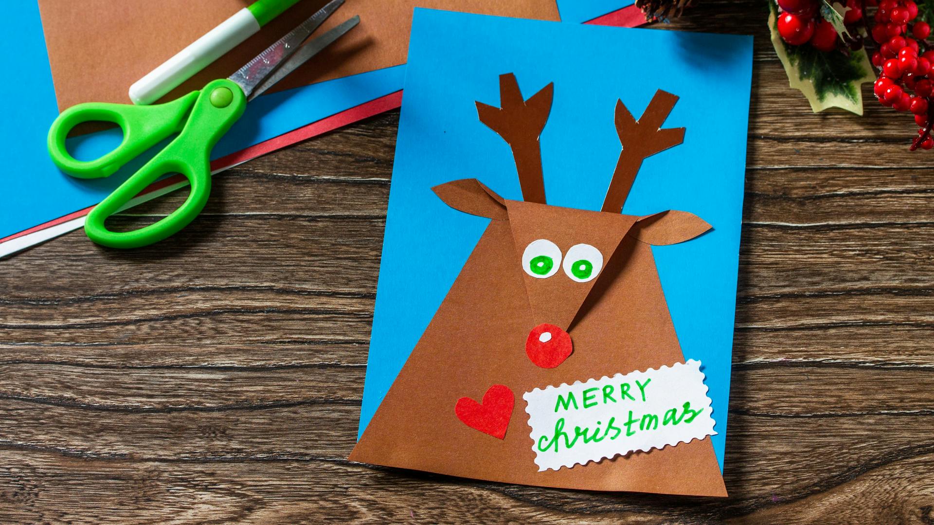 Weihnachtskarte aus Tonpapier