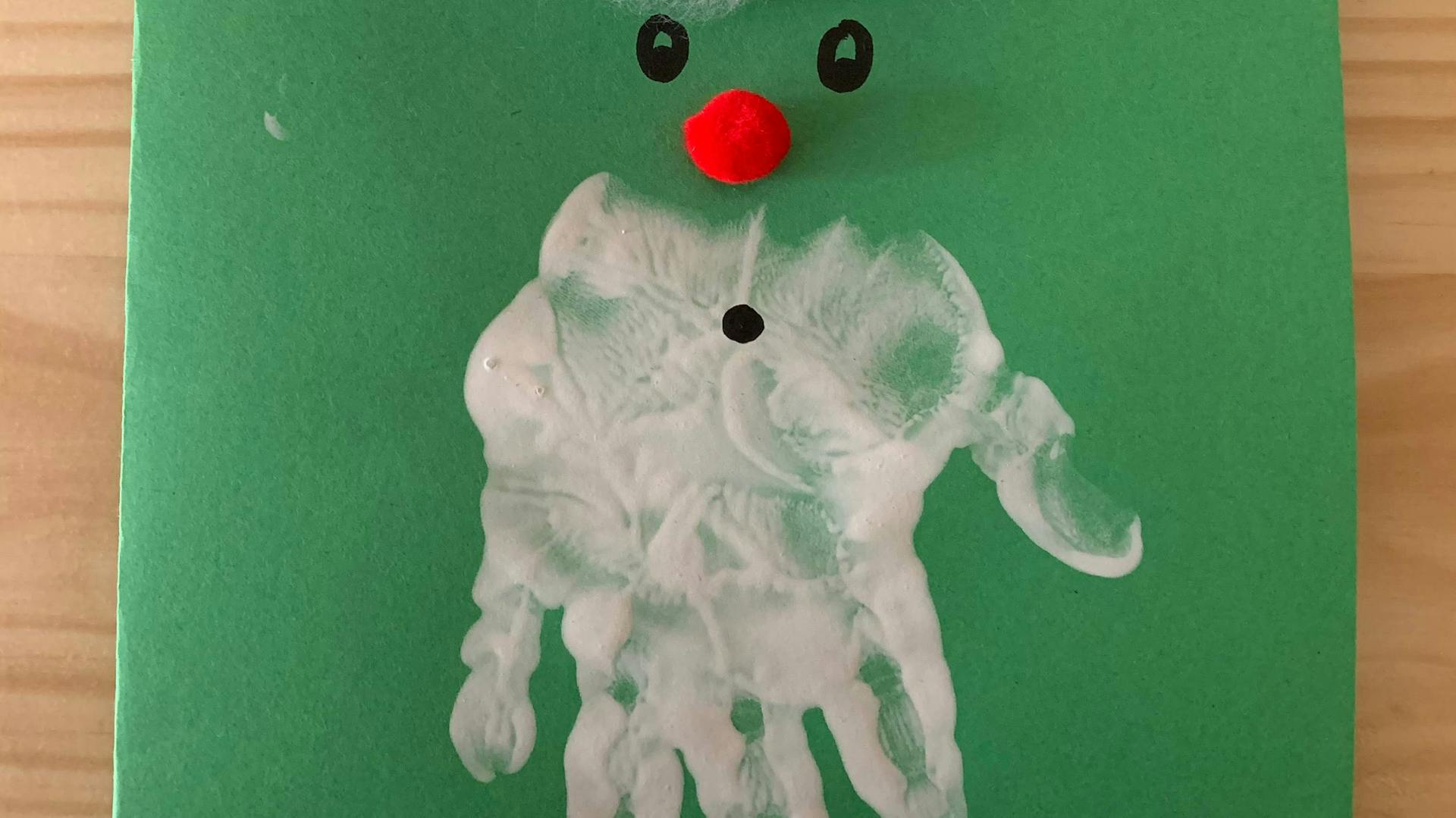 Weihnachtskarte mit Fingerdruck