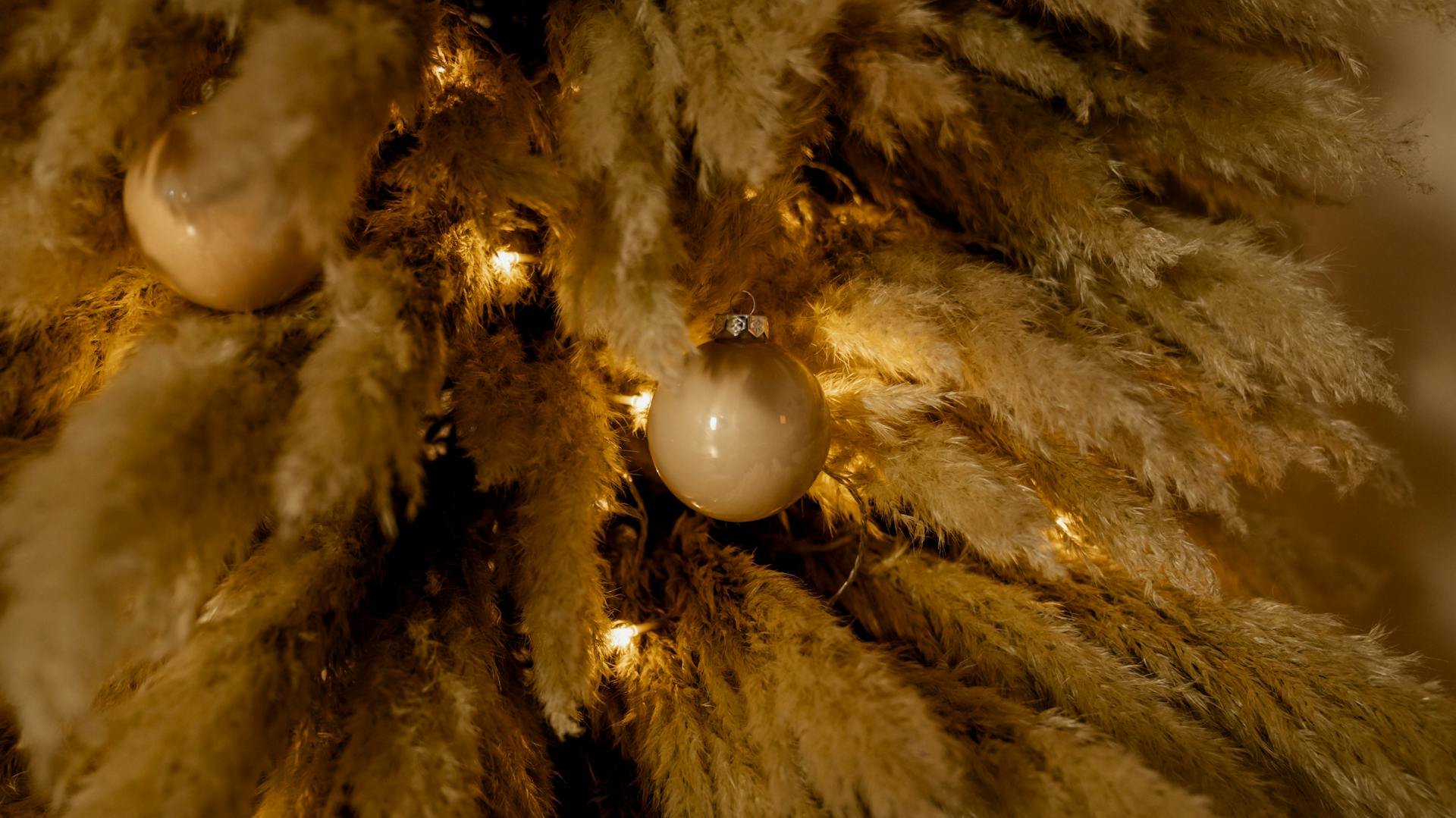 Details eines Pampasgrasweihnachtsbaums