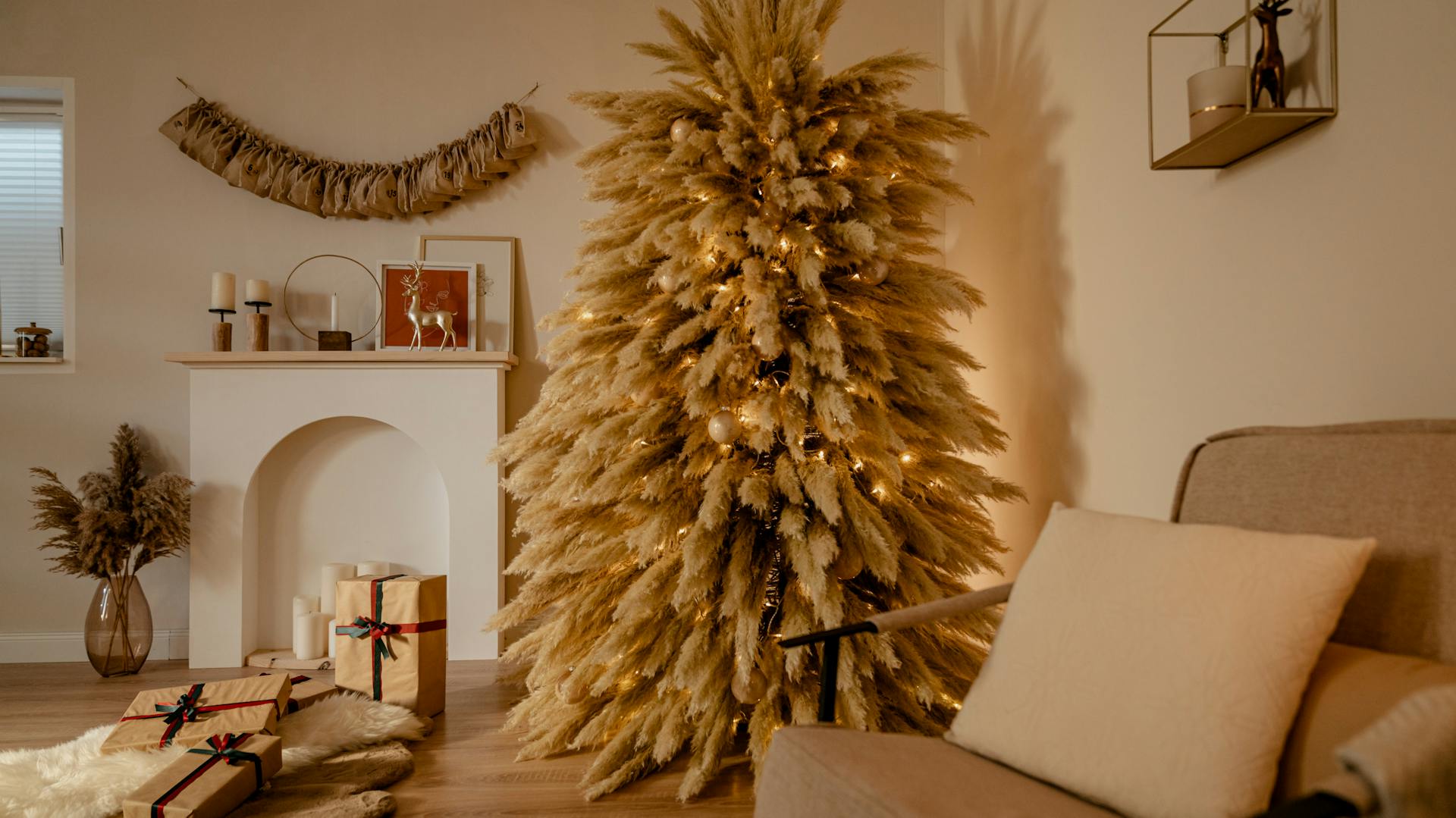 Closeup eines Pampasgrasbaumes