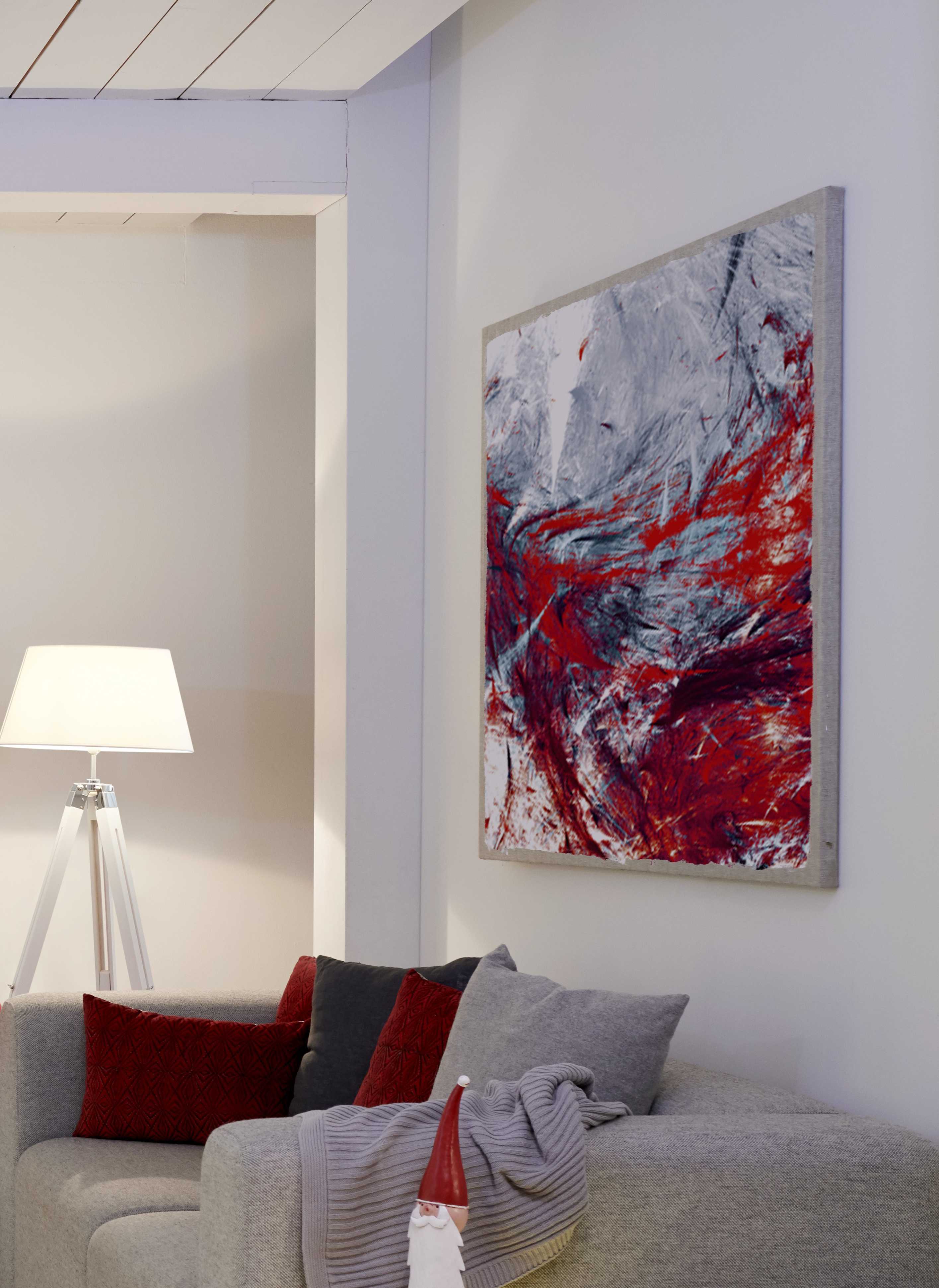 Murale in tonalità rossa adatto a decorazioni natalizie in stile brioso