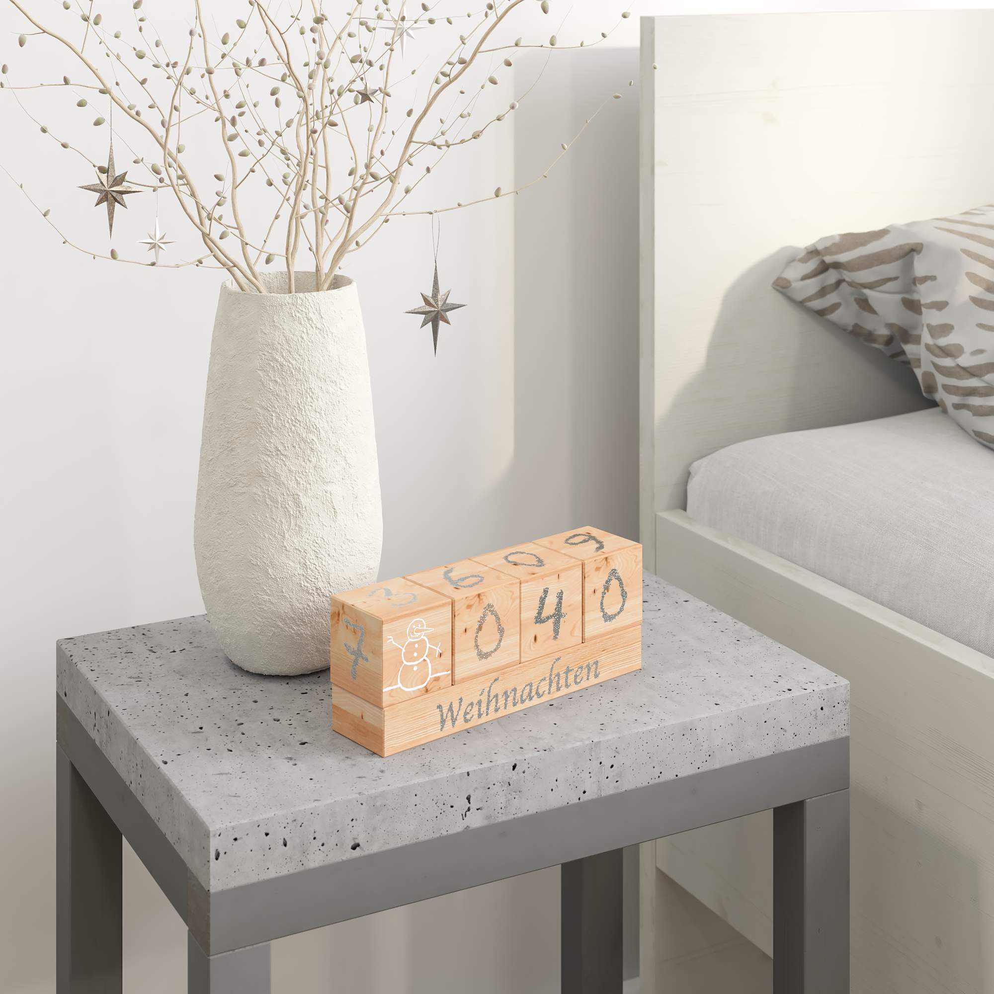 Cubo per il conto alla rovescia in legno