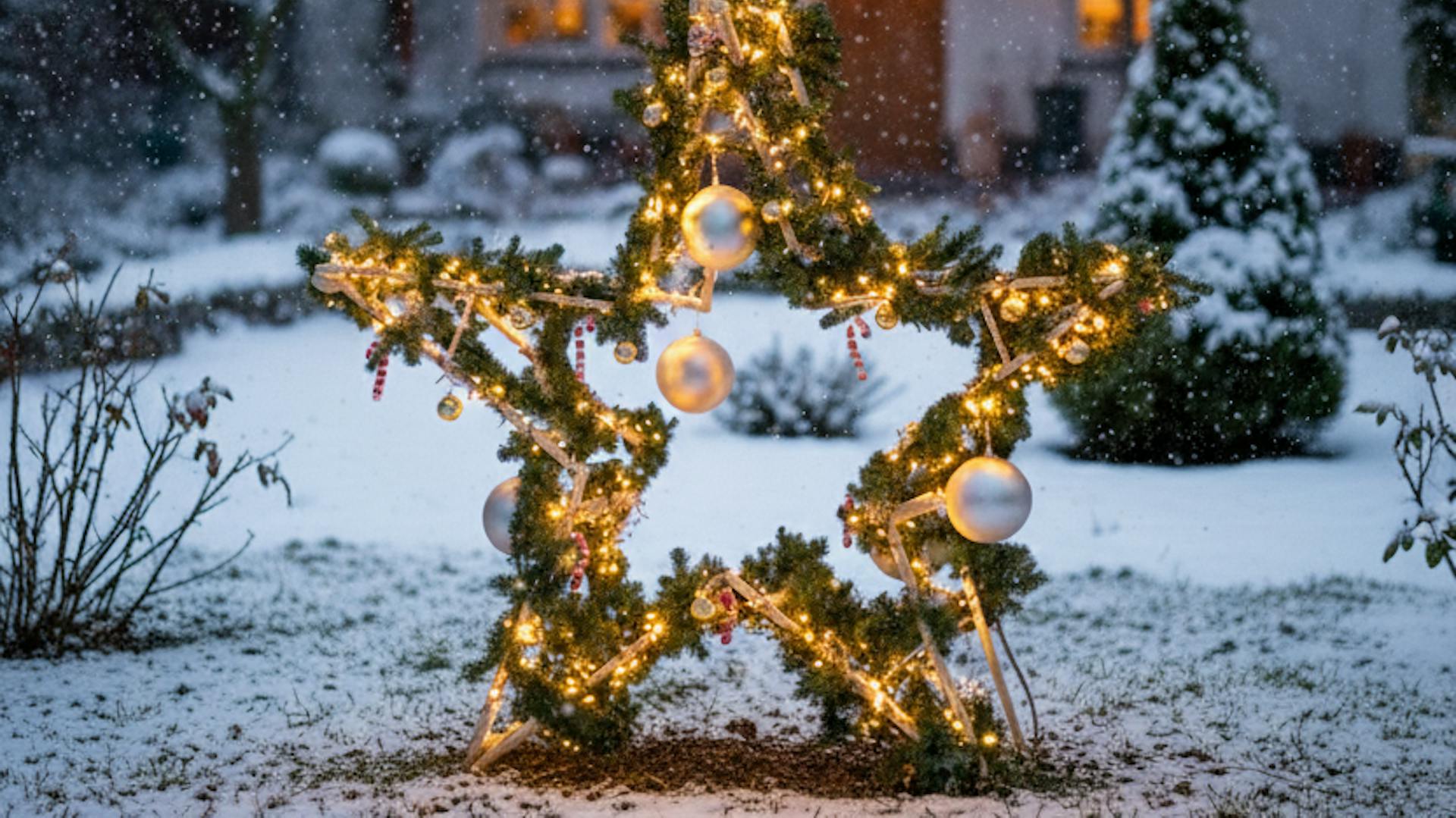 Weihnachtsstern aus Holzböcken