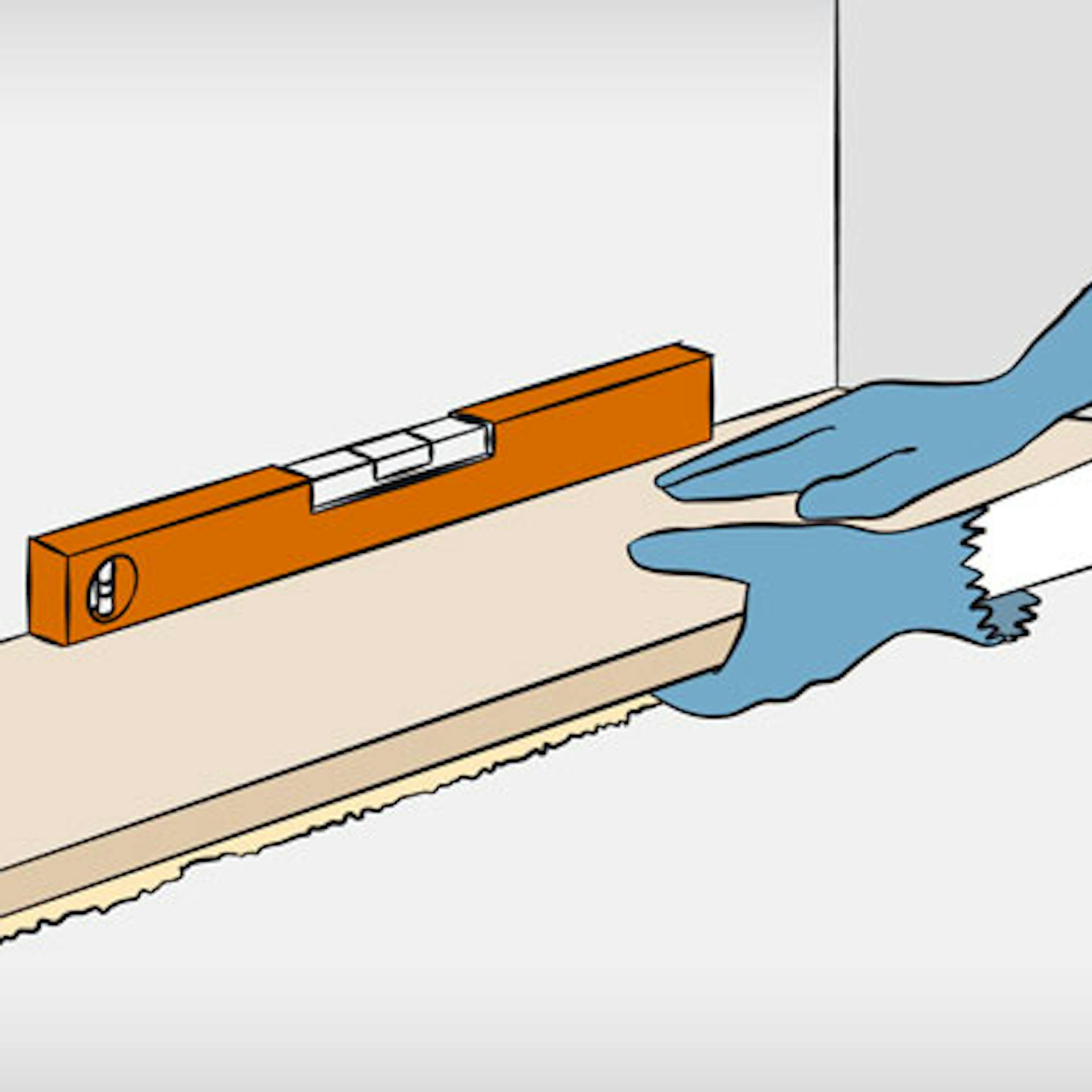 Fensterbank in Montagekleber oder PU-Schaum drücken und mit Wasserwaage ausrichten.