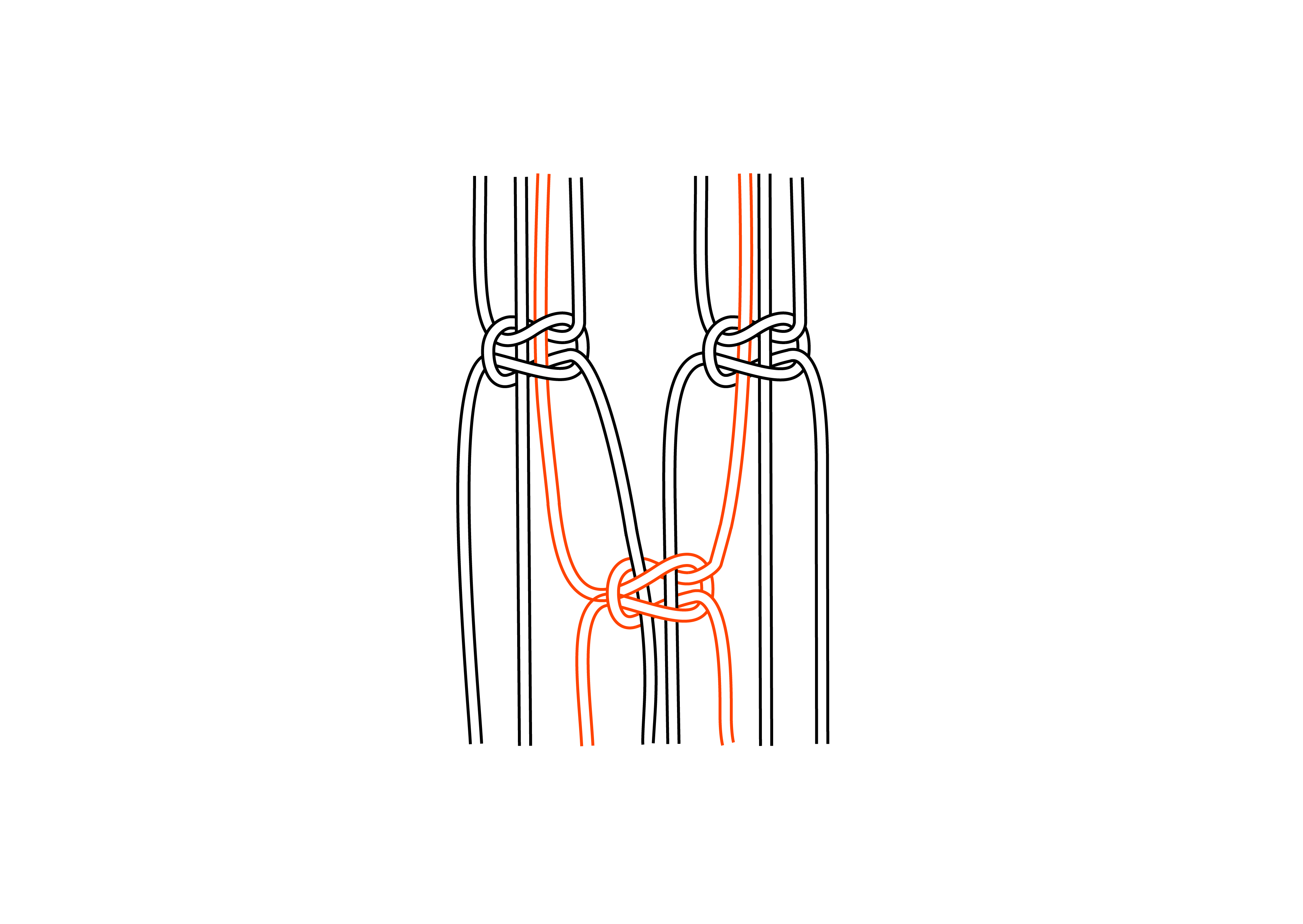  Keresztcsomók összekötését bemutató ábra