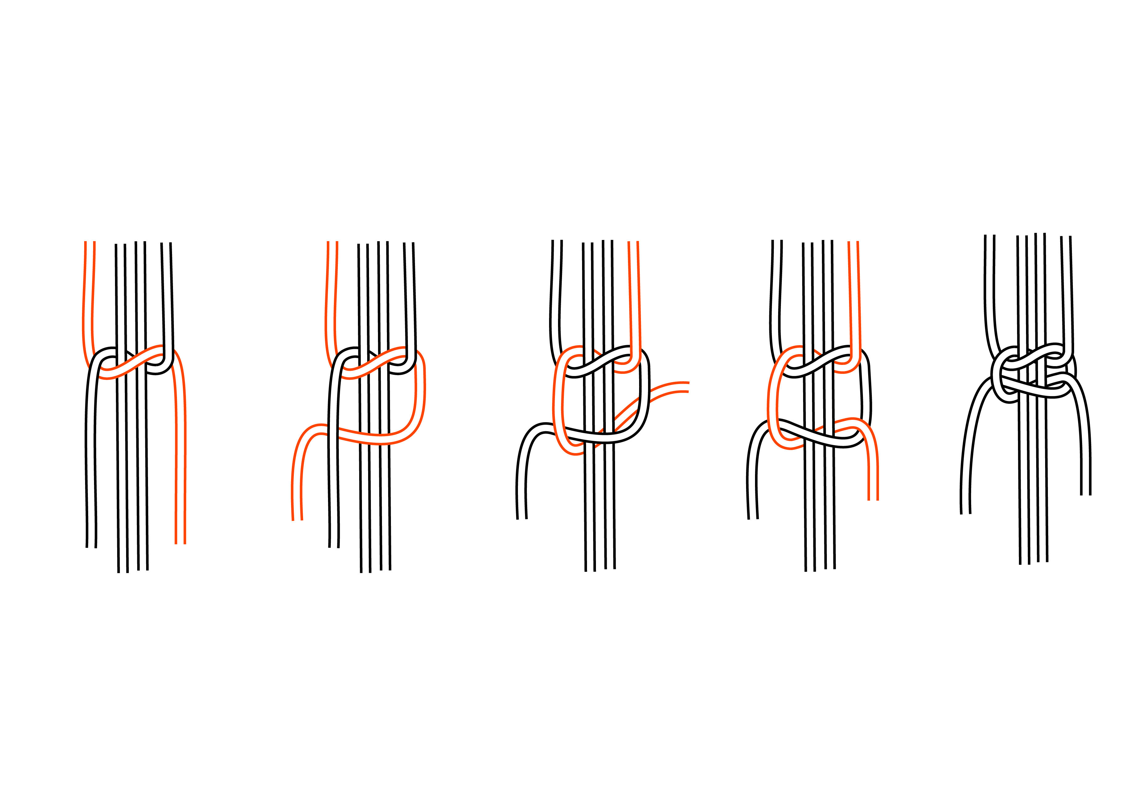  Keresztcsomó készítését bemutató ábra