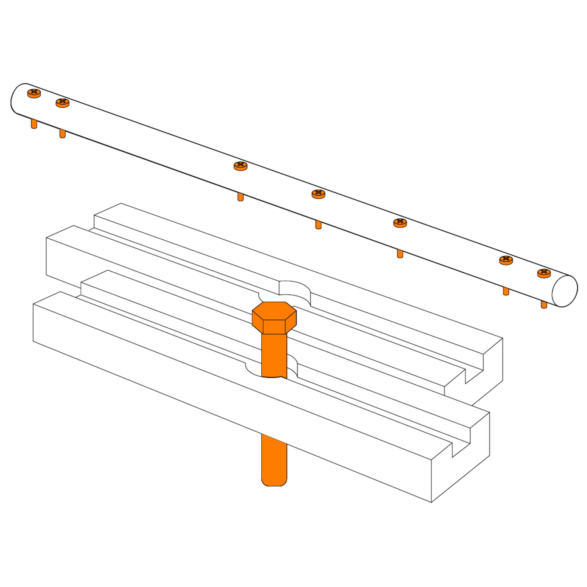 Illustration zeigt die Vorbereitung der Querleisten einer Seifenkiste