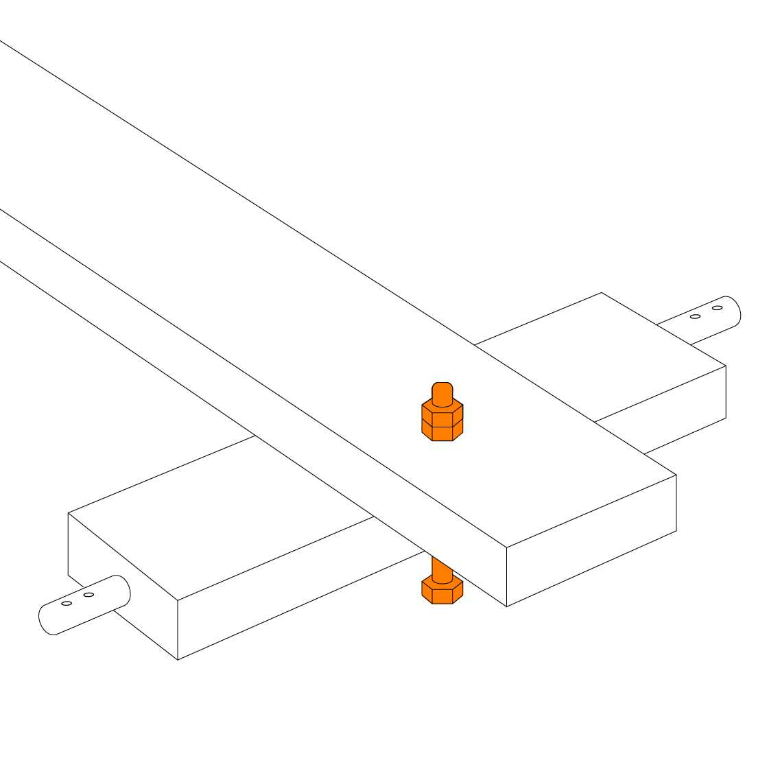 L'illustrazione mostra come montare la traversa di un'automobilina